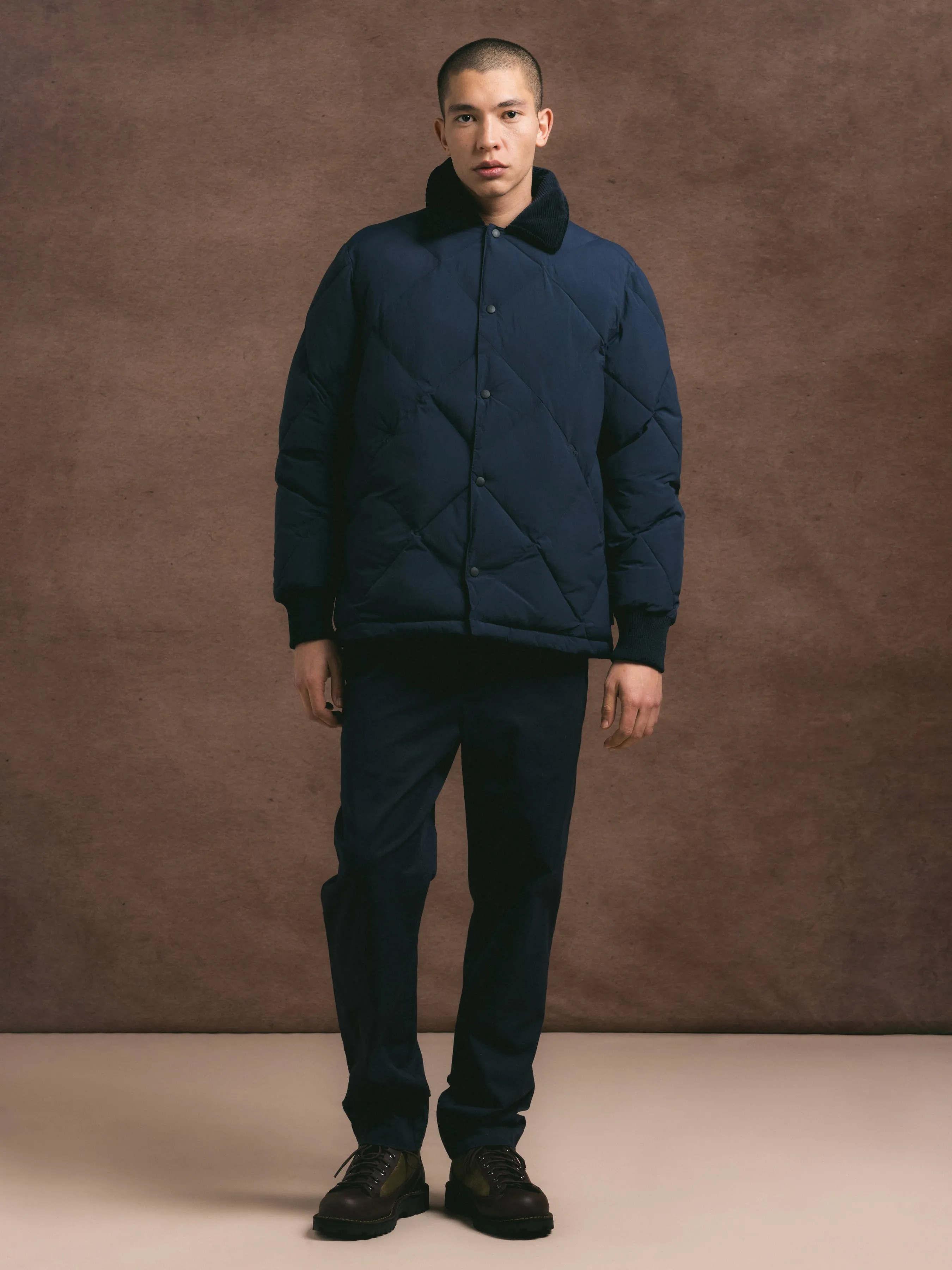Dunbar Padded Jacket in Dark Navy Recycled Nylon sold by Kestin product image thumbnail 4
