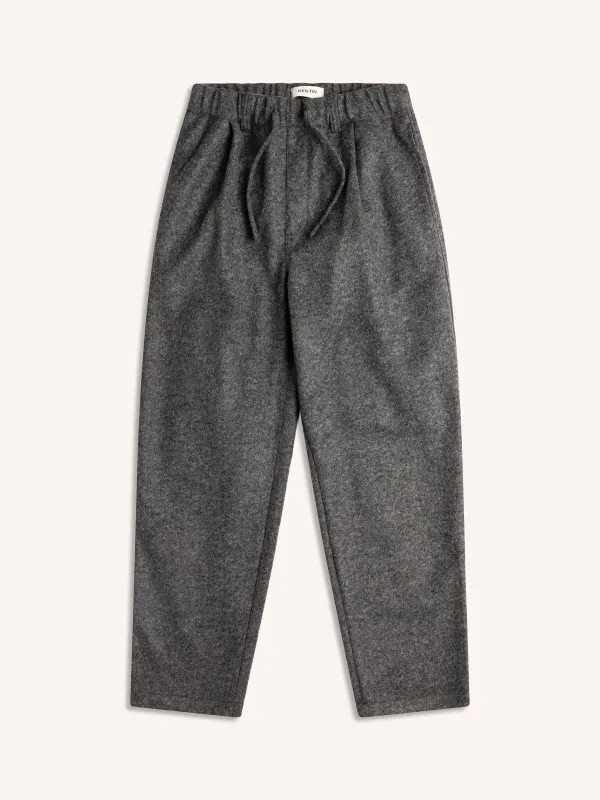 Doune Pant in Charcoal Bonded Wool sold by Kestin