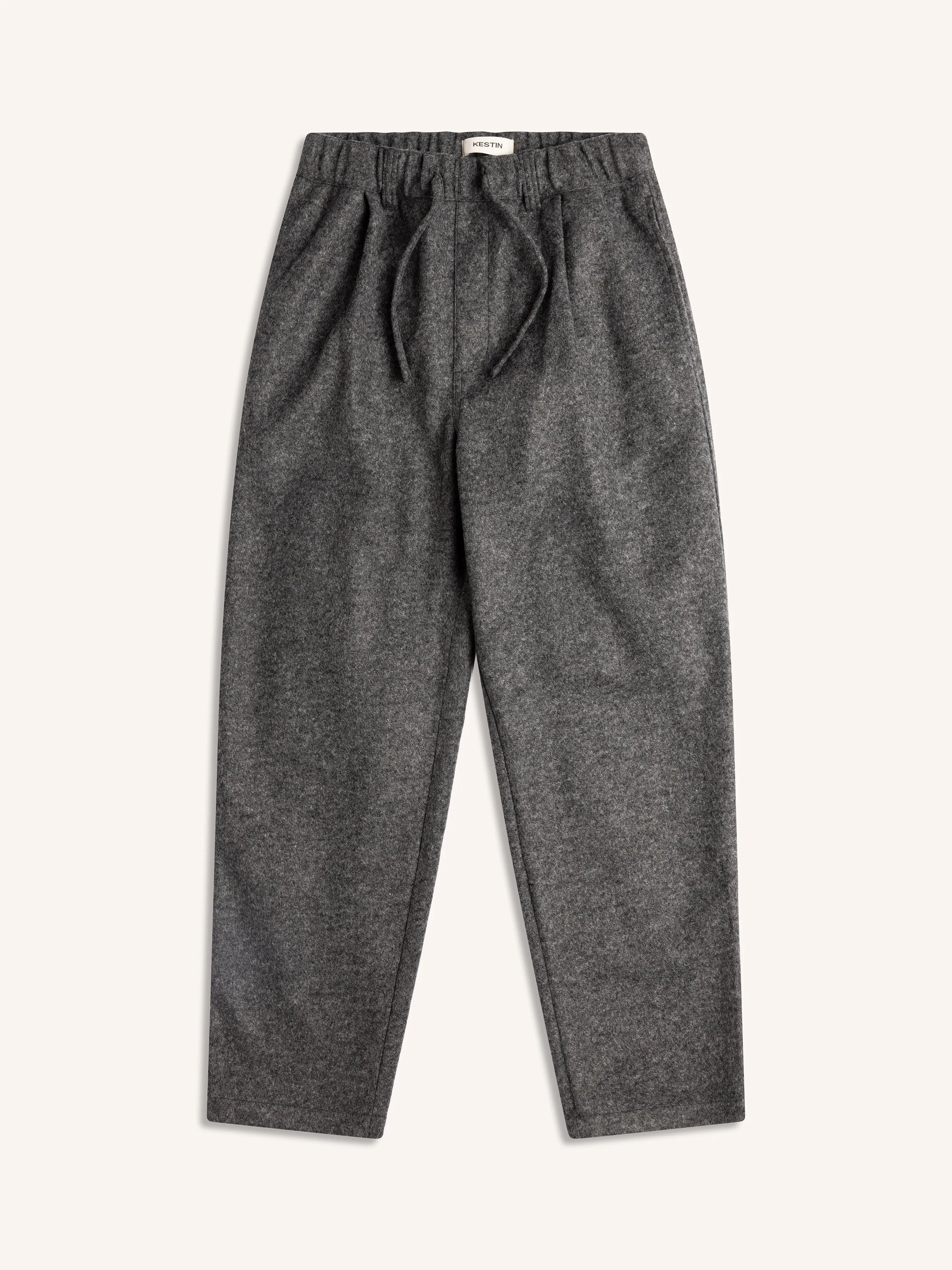Doune Pant in Charcoal Bonded Wool sold by Kestin