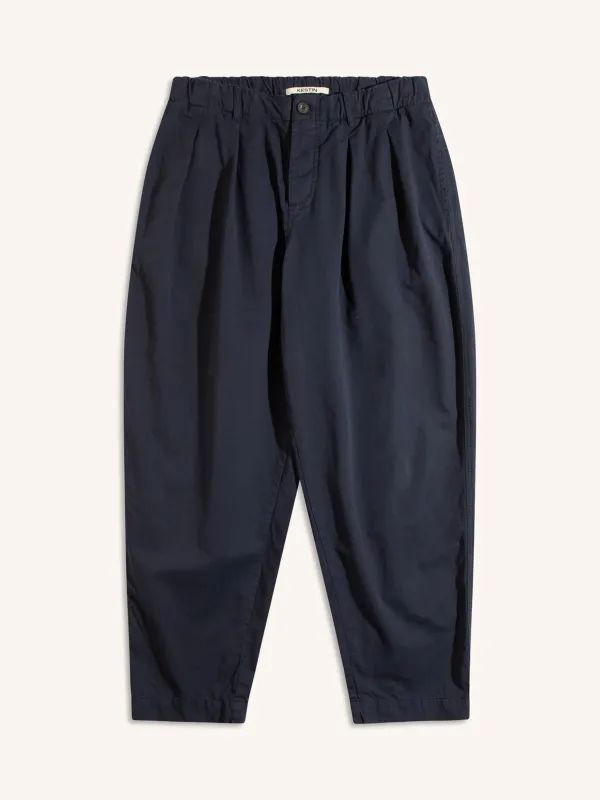 Clyde Pant in Navy Cotton Twill sold by Kestin