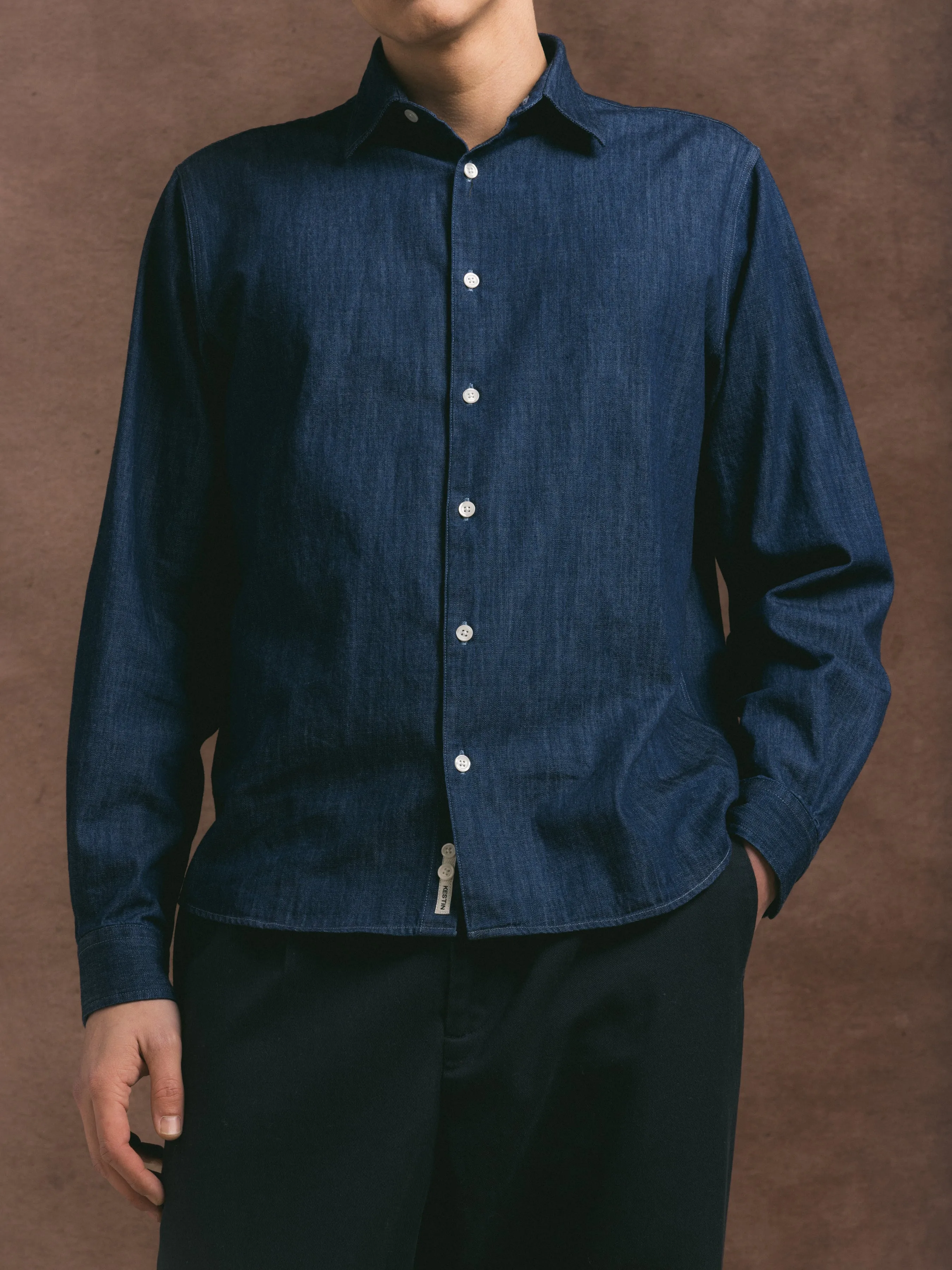 Dirleton Shirt in Lightweight Denim sold by Kestin product image thumbnail 3