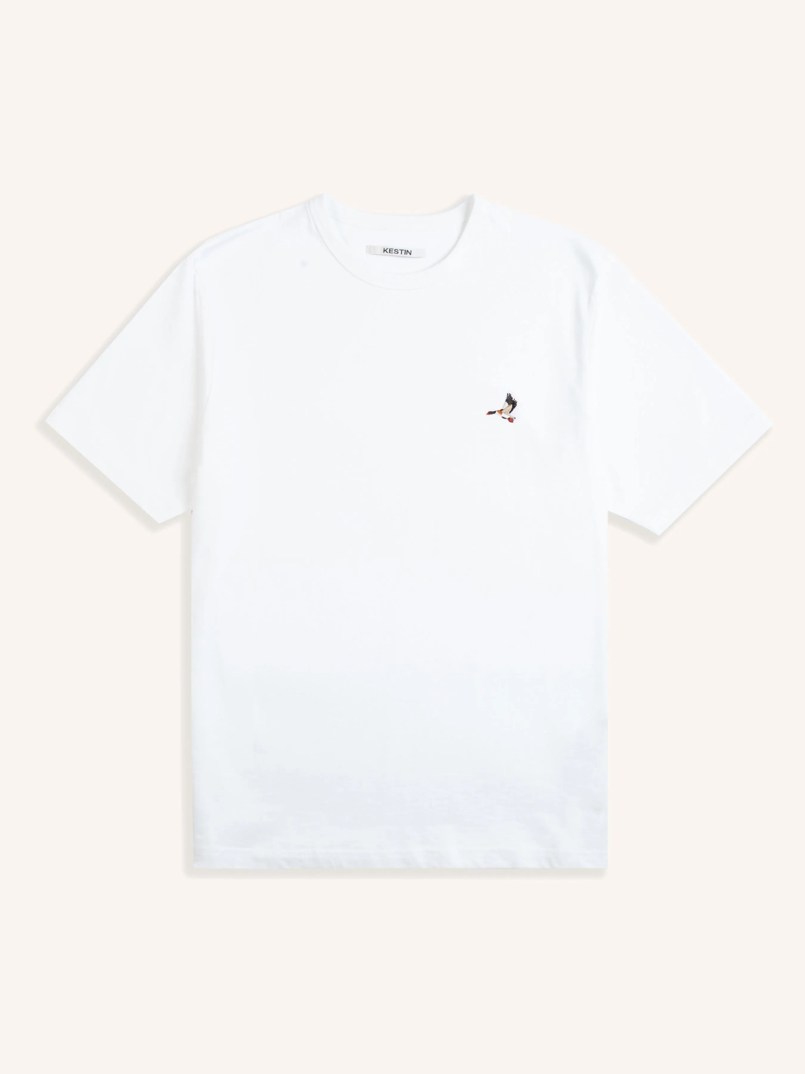 Cargill Tee in White Duck Embroidery sold by Kestin