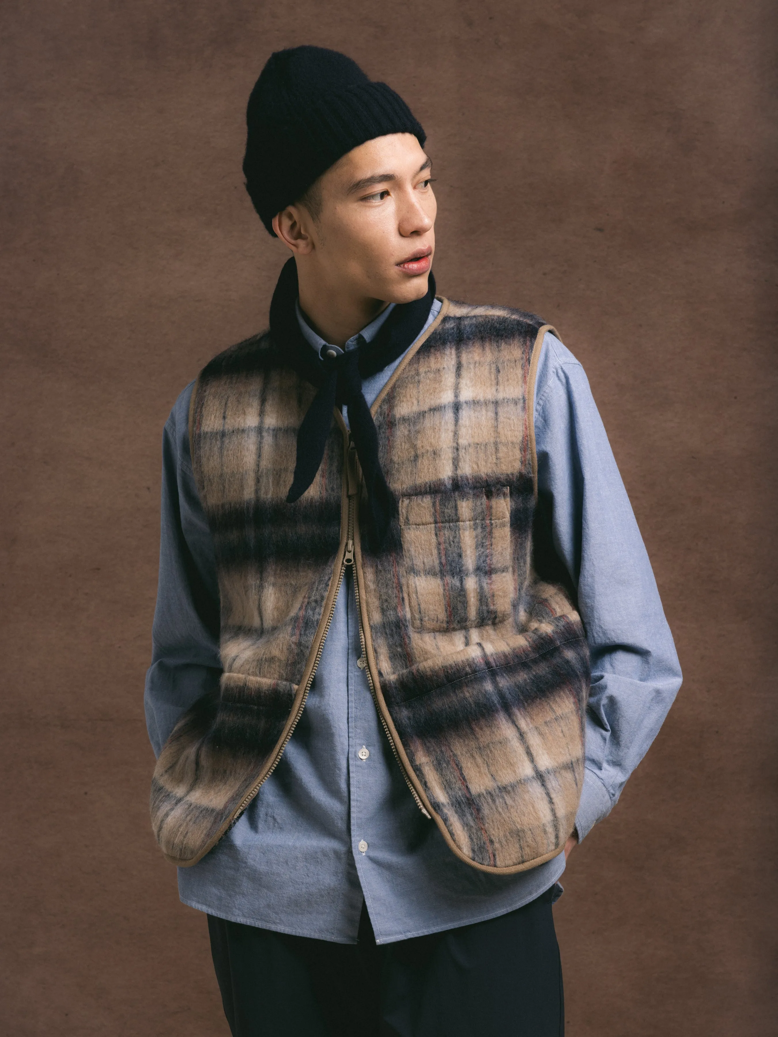 Bute Vest in Oat Check Brushed Wool sold by Kestin product image thumbnail 2