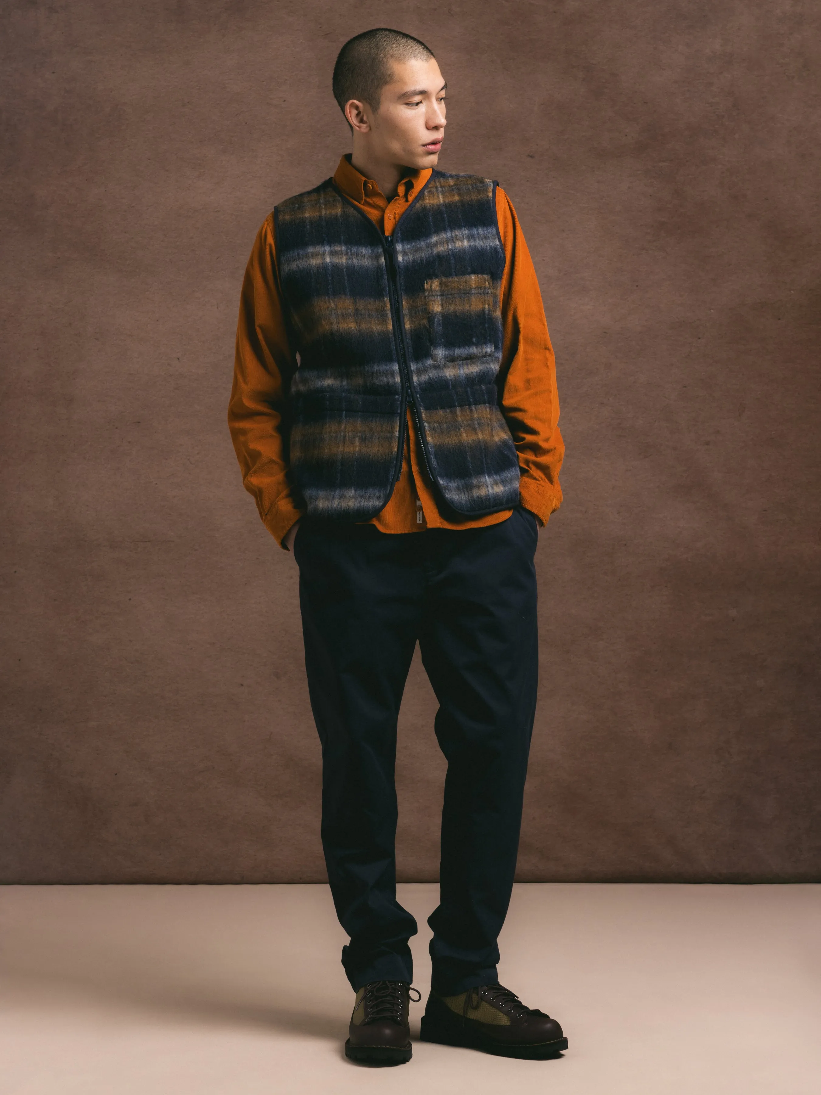 Bute Vest in Navy Check Brushed Wool sold by Kestin product image thumbnail 2