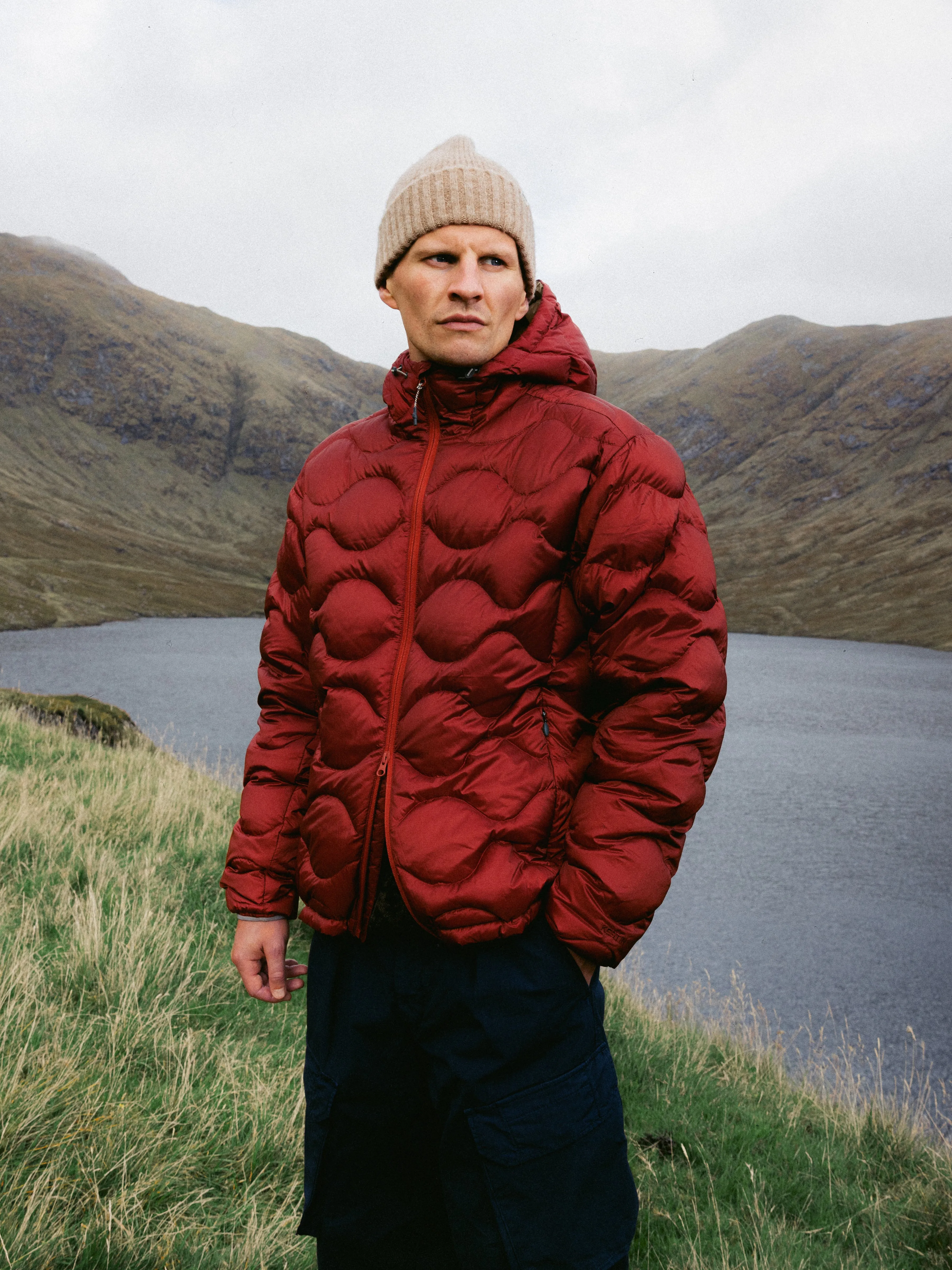 Cuillin Down Jacket in Vintage Red Recycled Ripstop sold by Kestin product image thumbnail 5