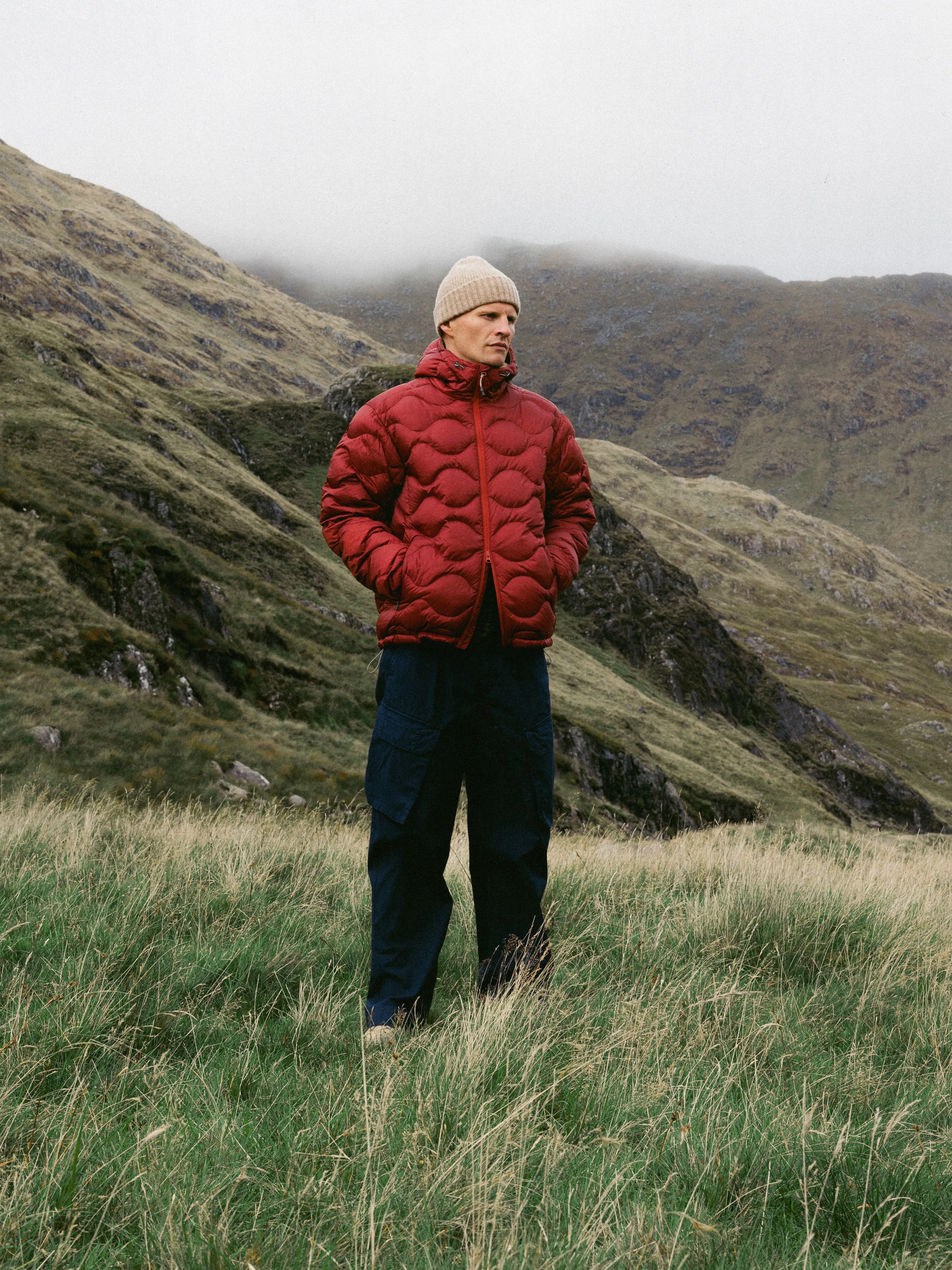 Cuillin Down Jacket in Vintage Red Recycled Ripstop sold by Kestin product image thumbnail 2