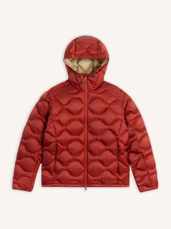 Cuillin Down Jacket in Vintage Red Recycled Ripstop made by Kestin