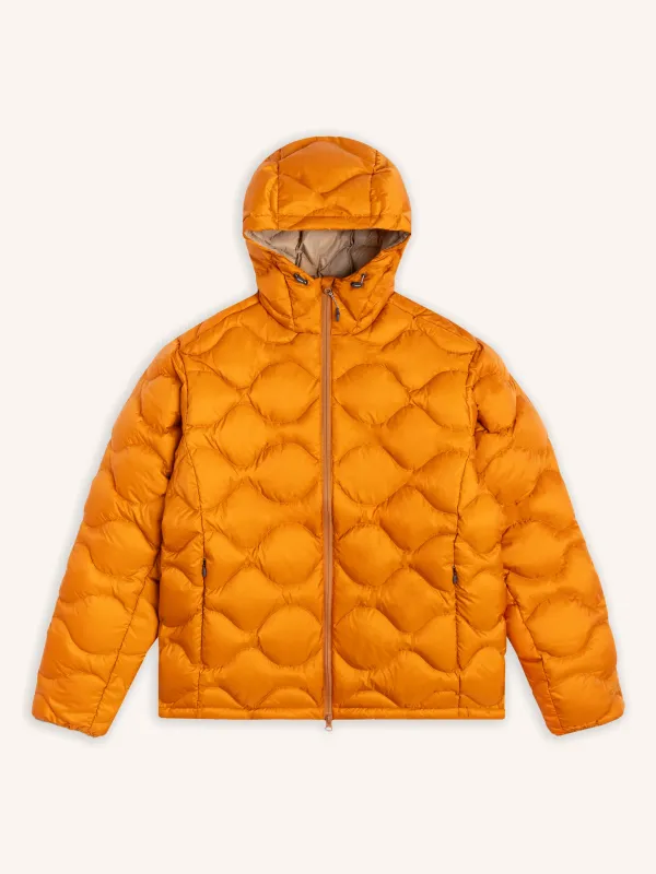 Cuillin Down Jacket in Orange Recycled Ripstop made by Kestin