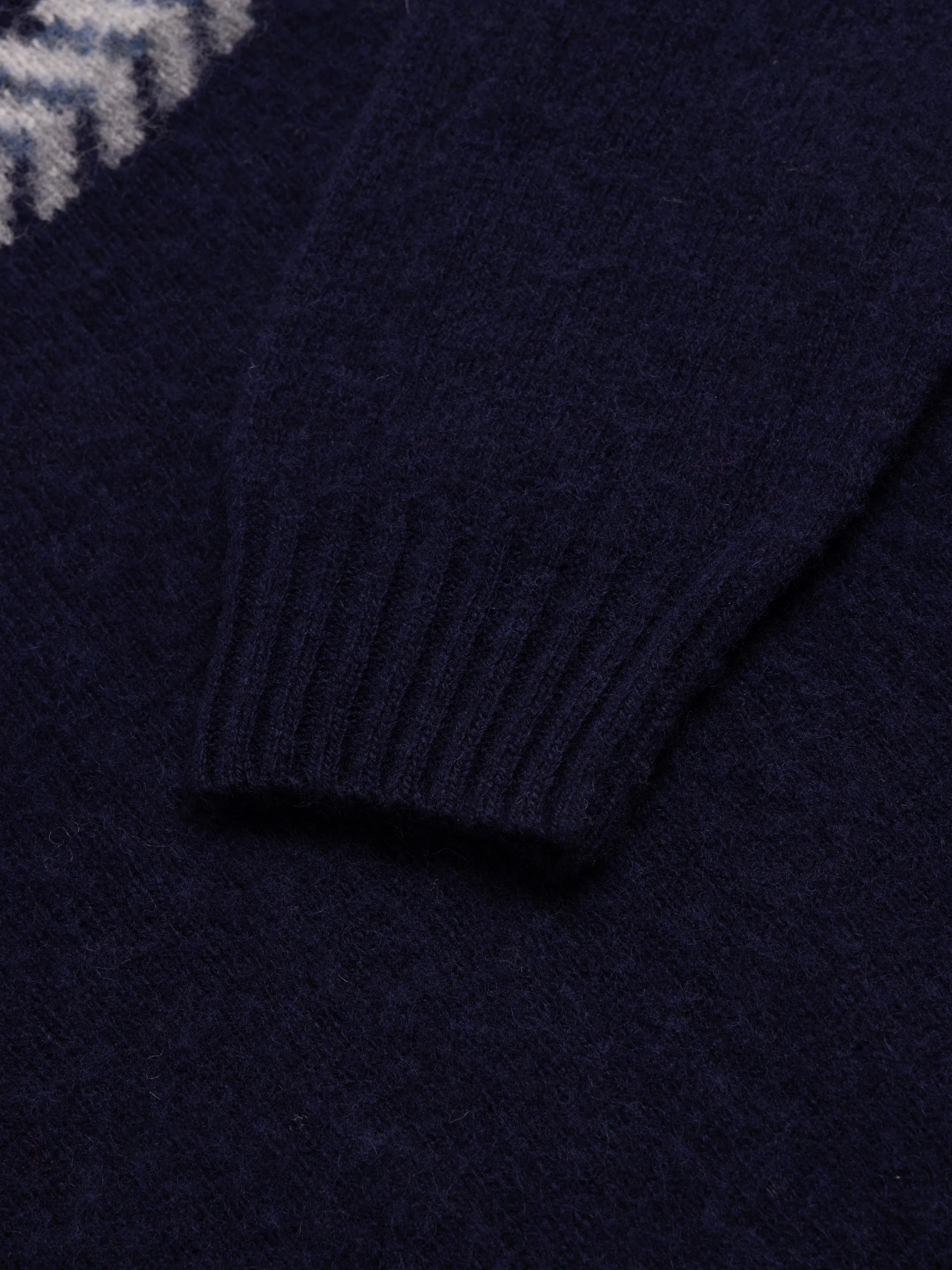 Yoke Fairisle Crew in Navy Brushed Pure Wool sold by Kestin product image thumbnail 5