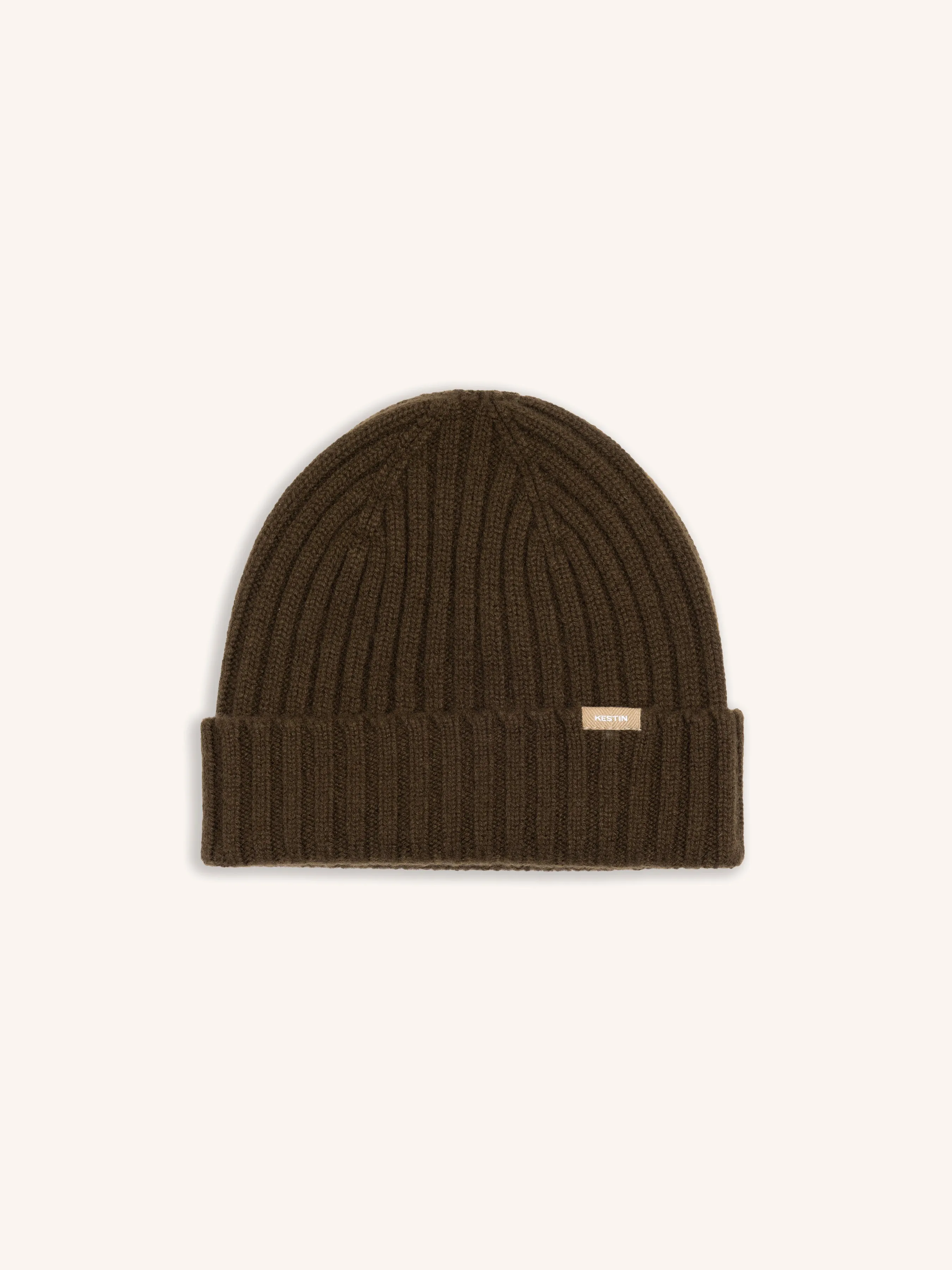 Sanna Beanie in Military Cashmere sold by Kestin