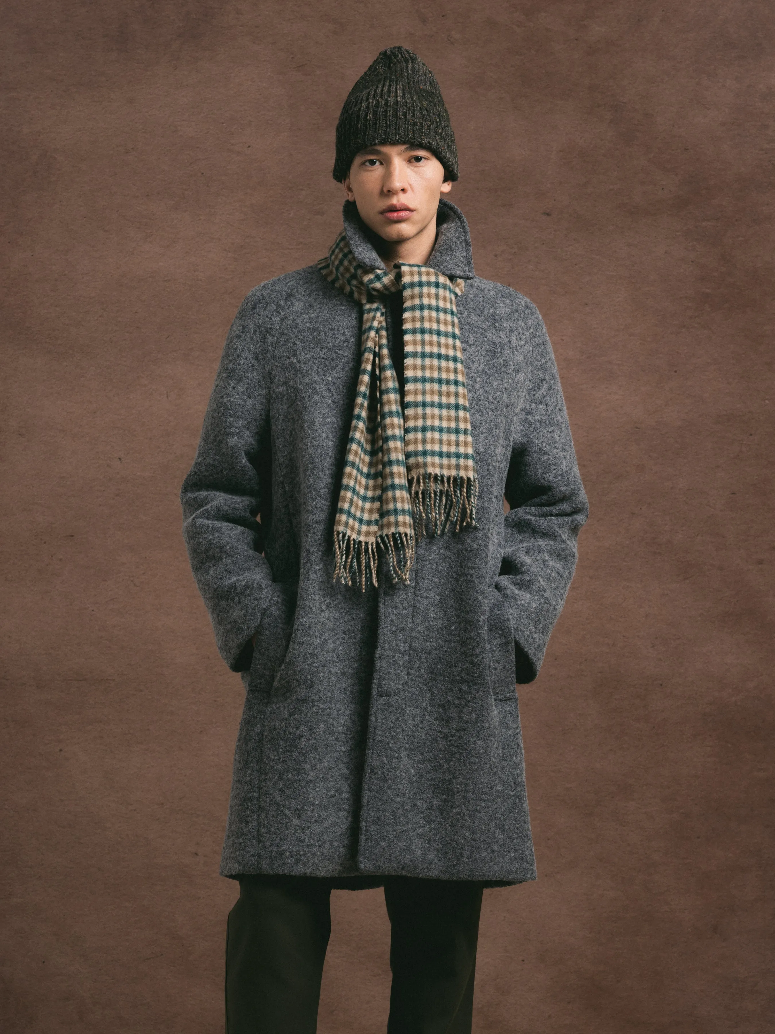 Dundas Overcoat in Grey Italian Wool Blend sold by Kestin product image thumbnail 5