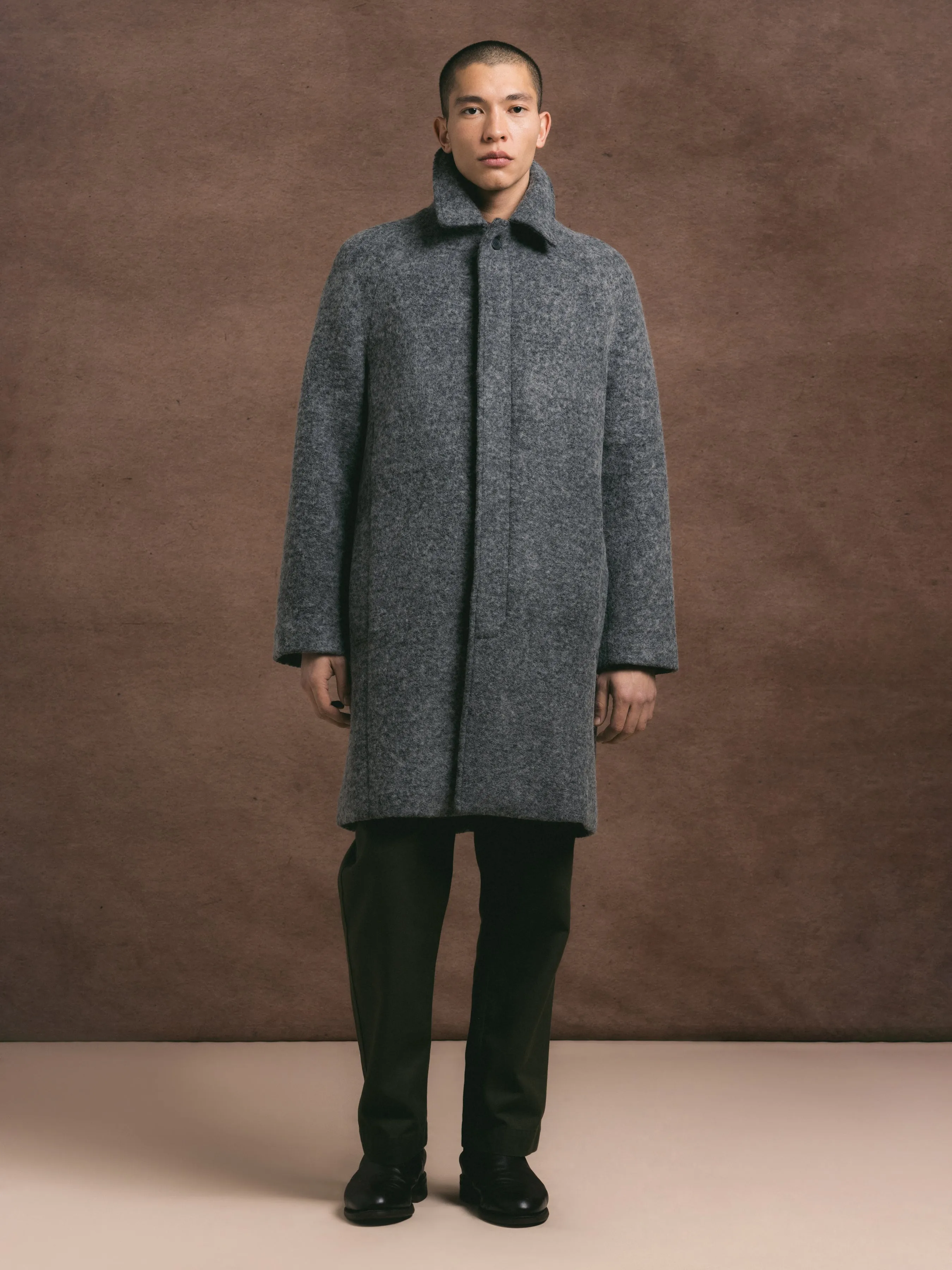 Dundas Overcoat in Grey Italian Wool Blend sold by Kestin product image thumbnail 2