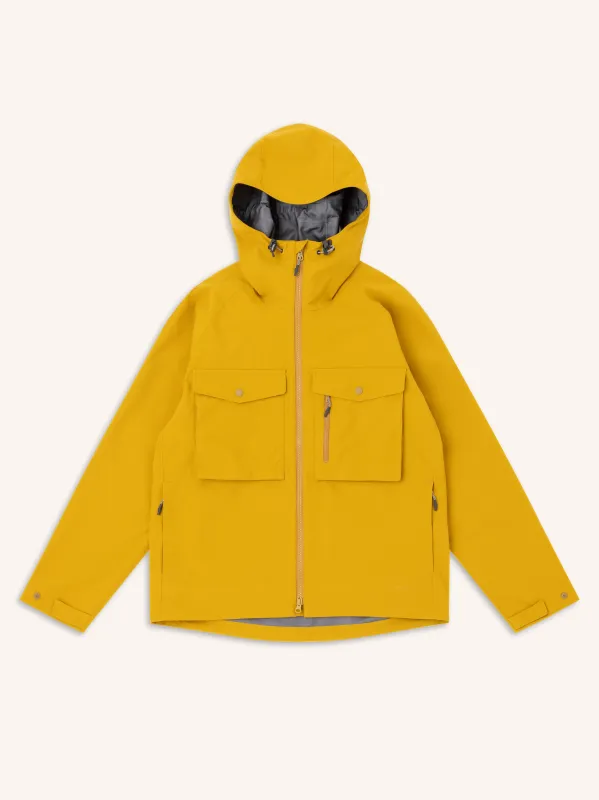 Glenbarr Waterproof Jacket in Yellow Recycled Nylon made by Kestin