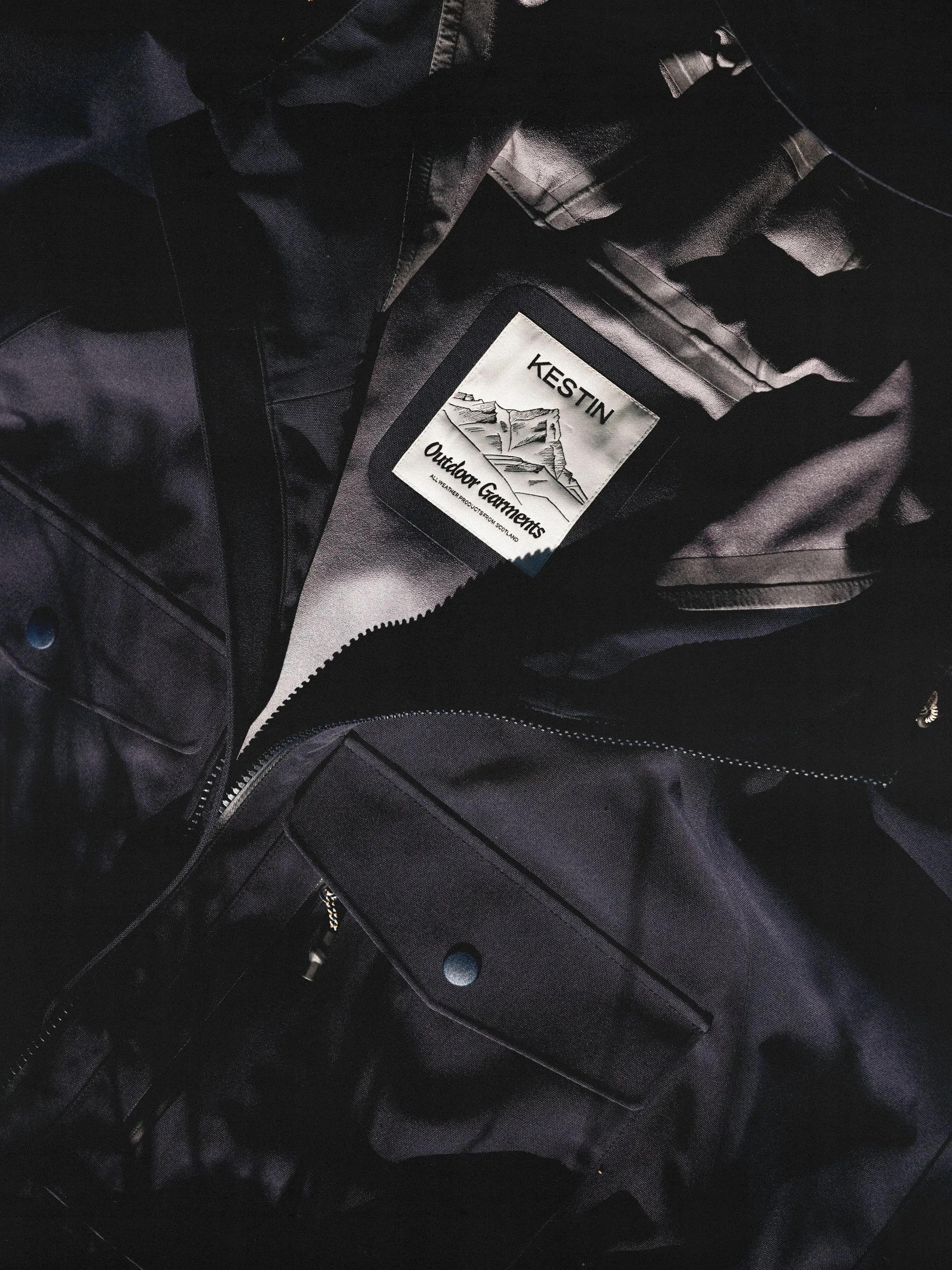 Glenbarr Waterproof Jacket in Dark Navy Recycled Nylon sold by Kestin product image thumbnail 3