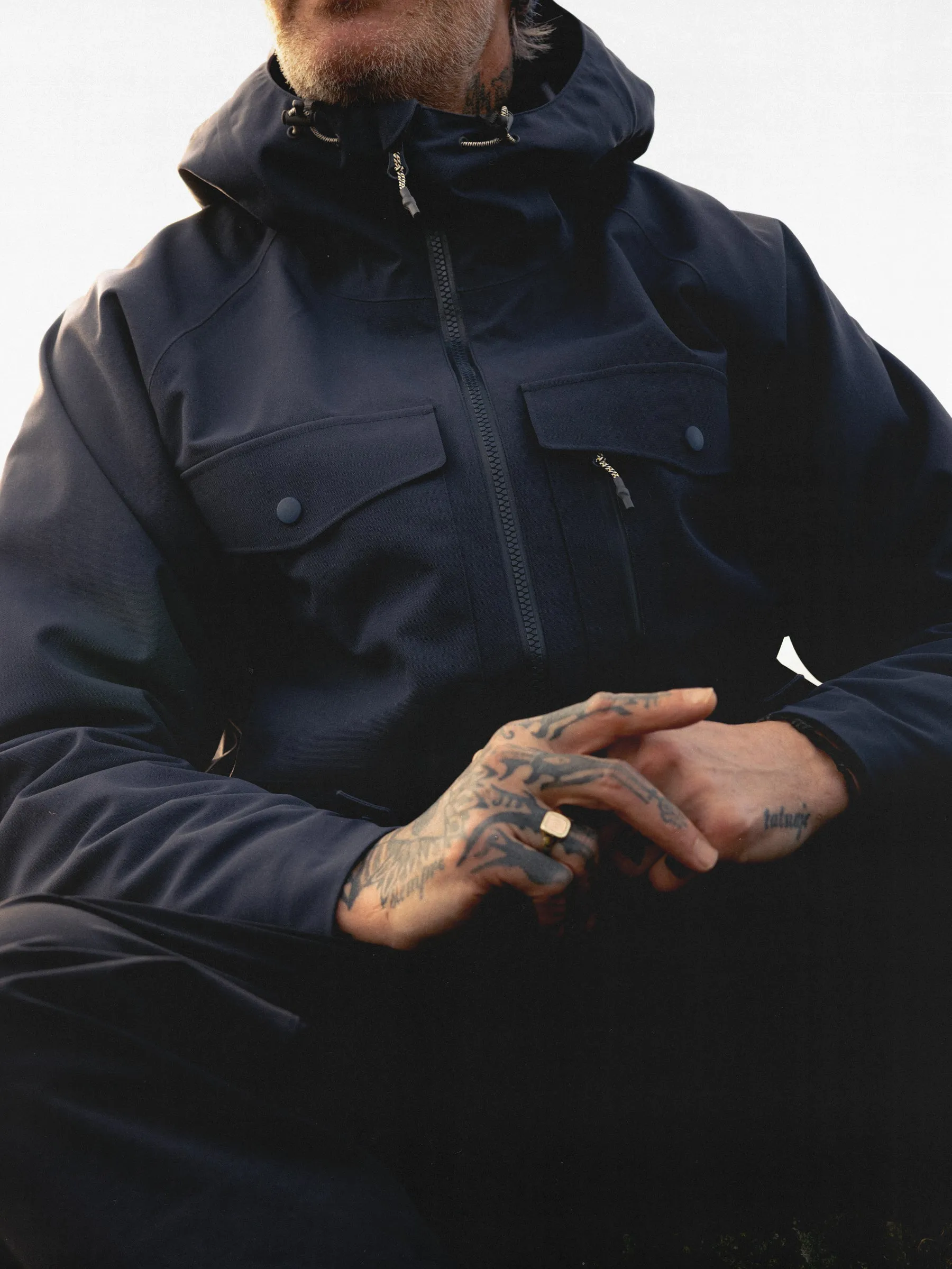 Glenbarr Waterproof Jacket in Dark Navy Recycled Nylon sold by Kestin product image thumbnail 2
