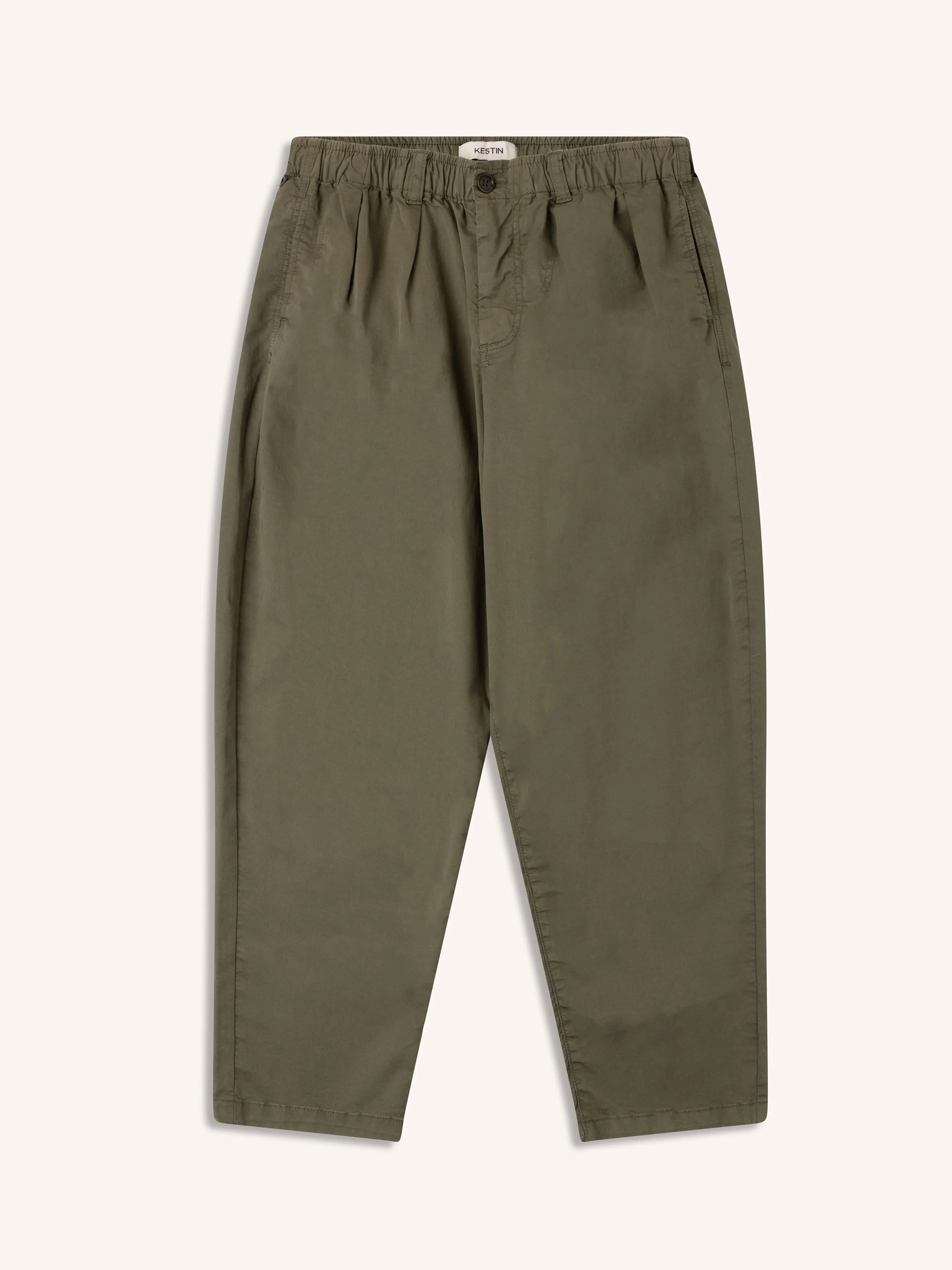 Clyde Pant in Olive Cotton Twill sold by Kestin
