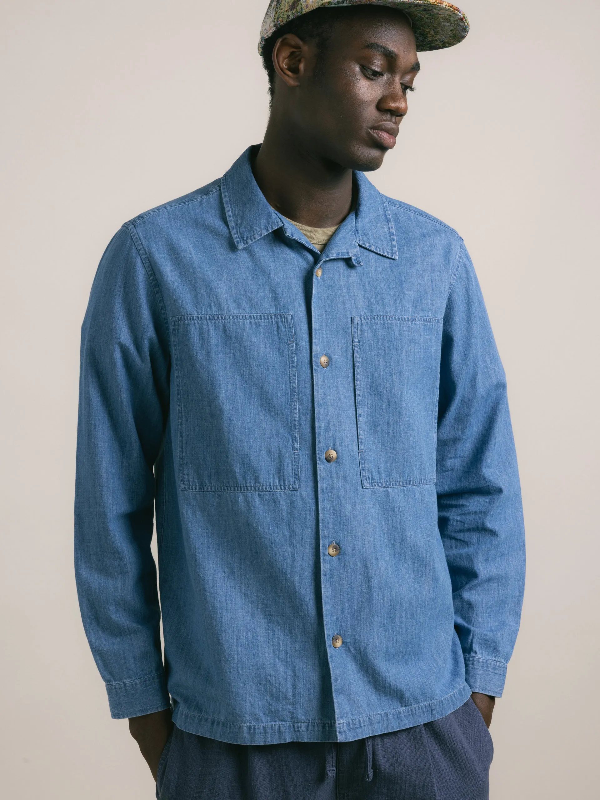 Durno Overshirt in Washed Denim sold by Kestin product image thumbnail 2