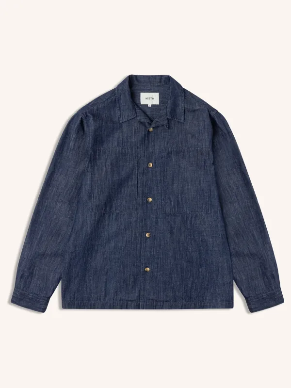 Durno Overshirt in Denim sold by Kestin