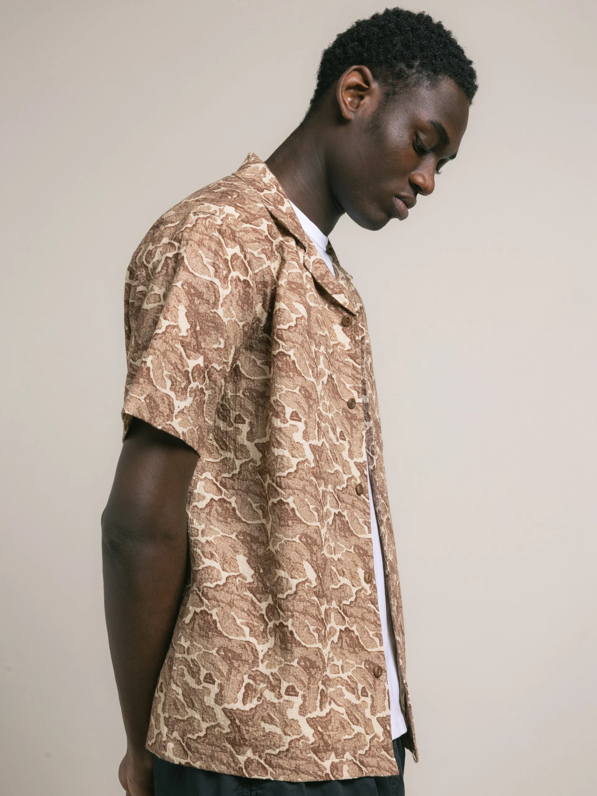 Crammond Shirt in Brown Landscape Print Cotton sold by Kestin product image thumbnail 4