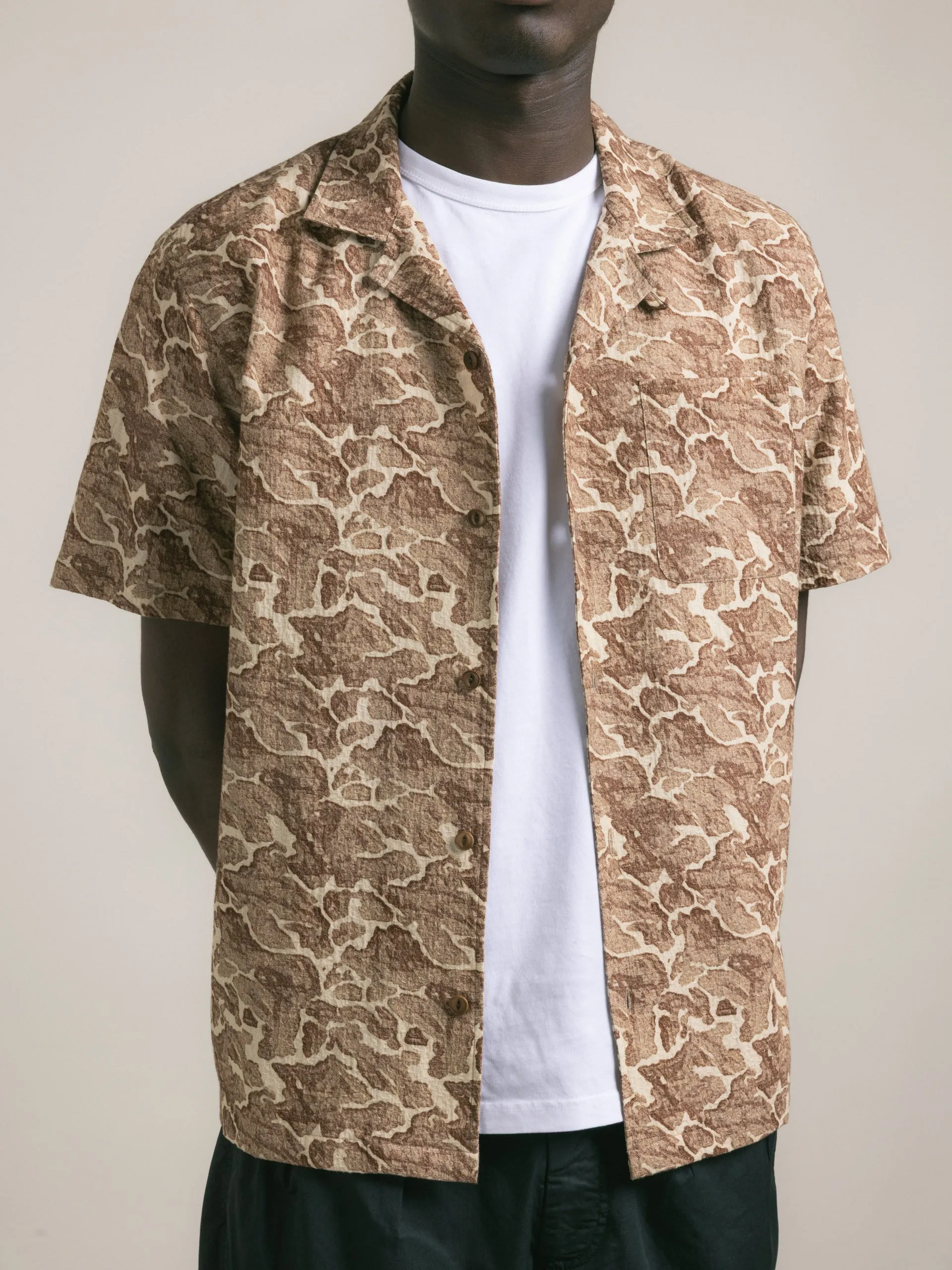 Crammond Shirt in Brown Landscape Print Cotton sold by Kestin product image thumbnail 3