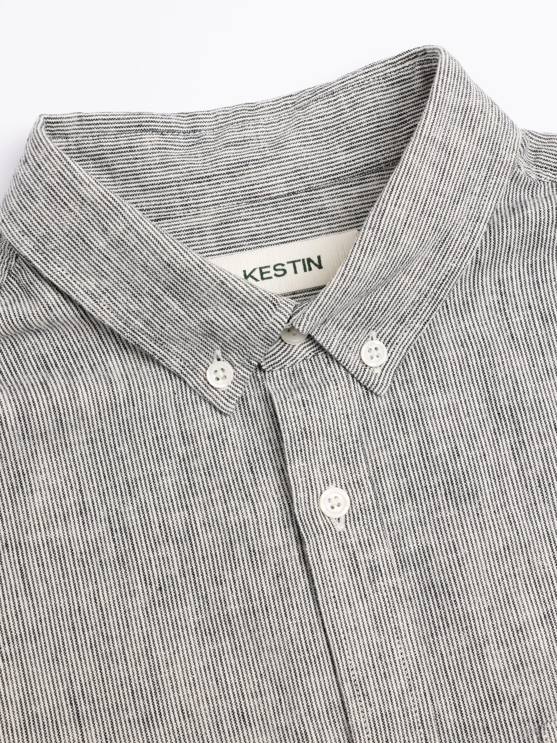 Raeburn Button Down Shirt in Ecru Linen Blend sold by Kestin product image thumbnail 4