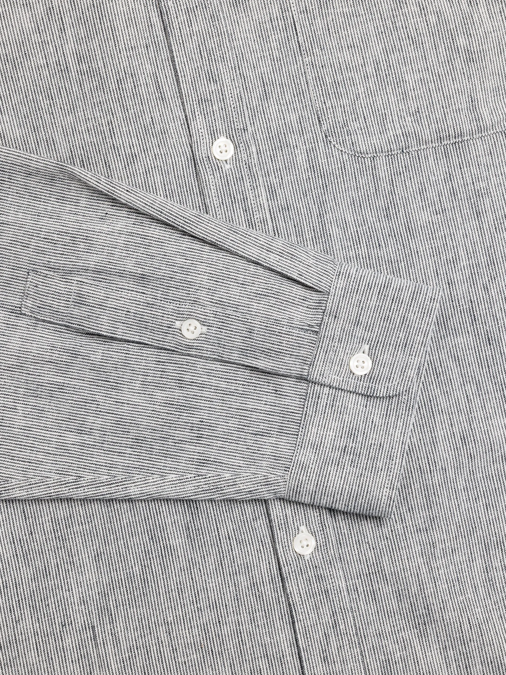 Raeburn Button Down Shirt in Ecru Linen Blend sold by Kestin product image thumbnail 3