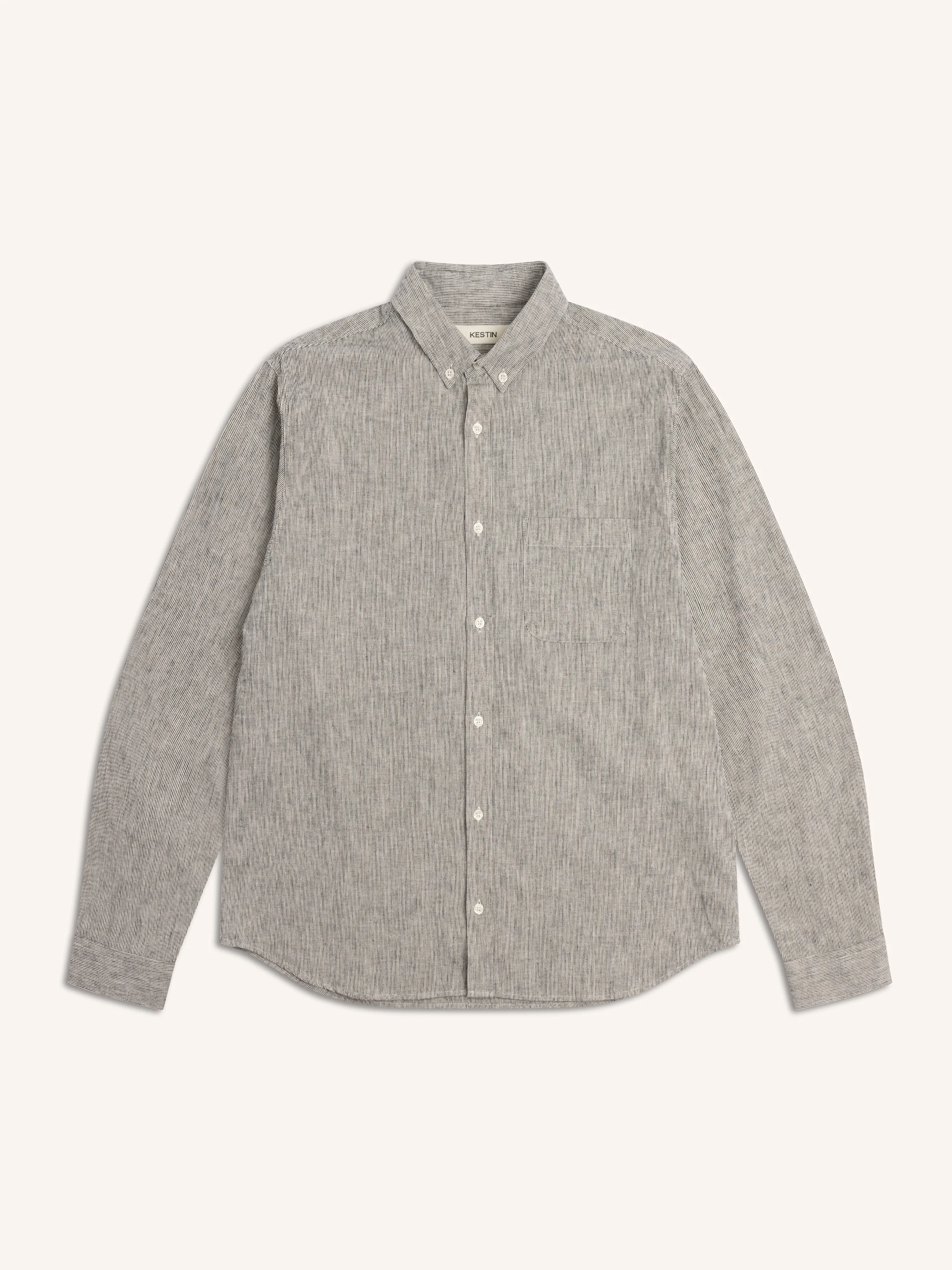 Raeburn Button Down Shirt in Ecru Linen Blend sold by Kestin