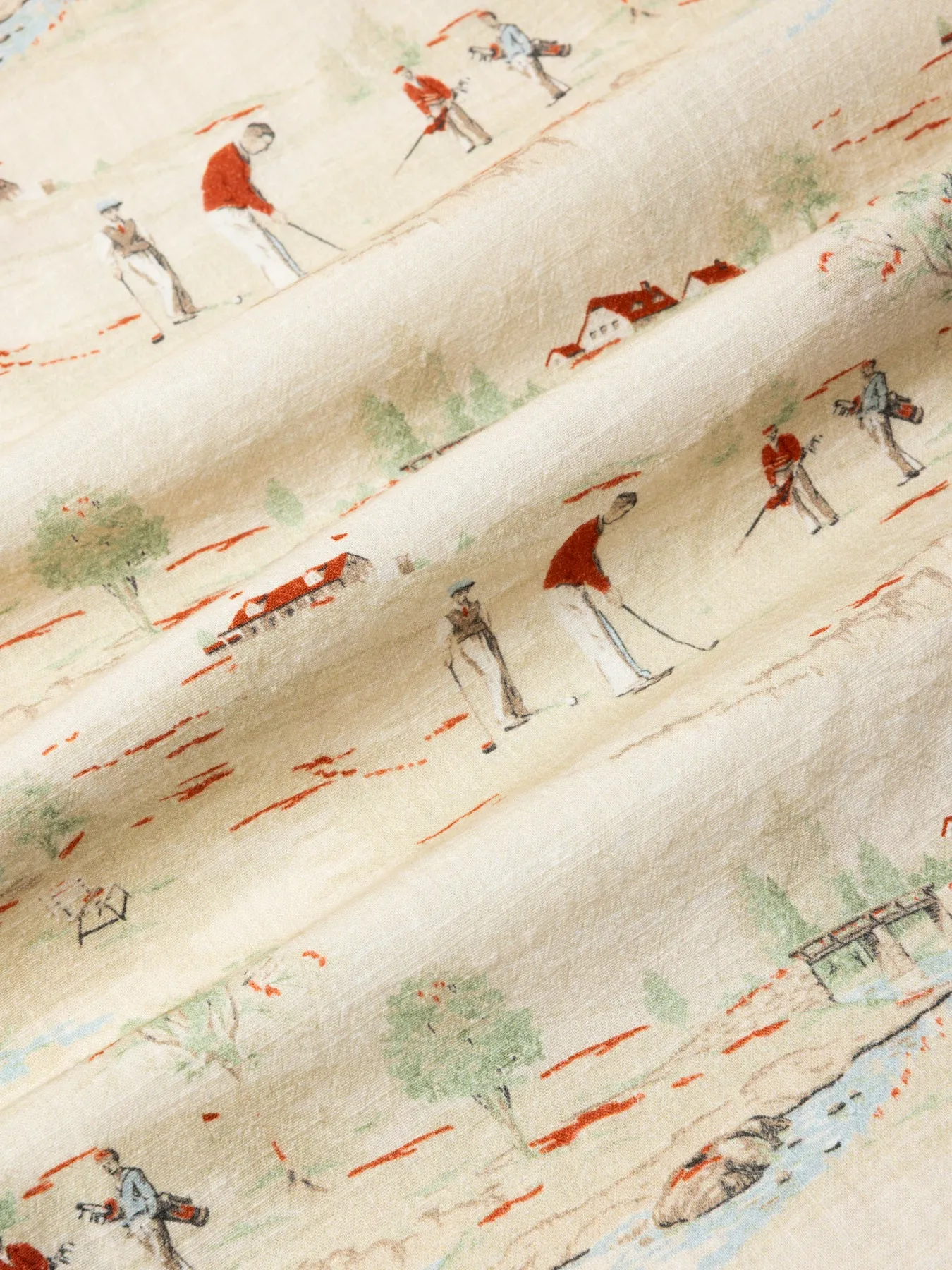 Crammond Shirt in Oatmeal Golf Print Cotton sold by Kestin product image thumbnail 4