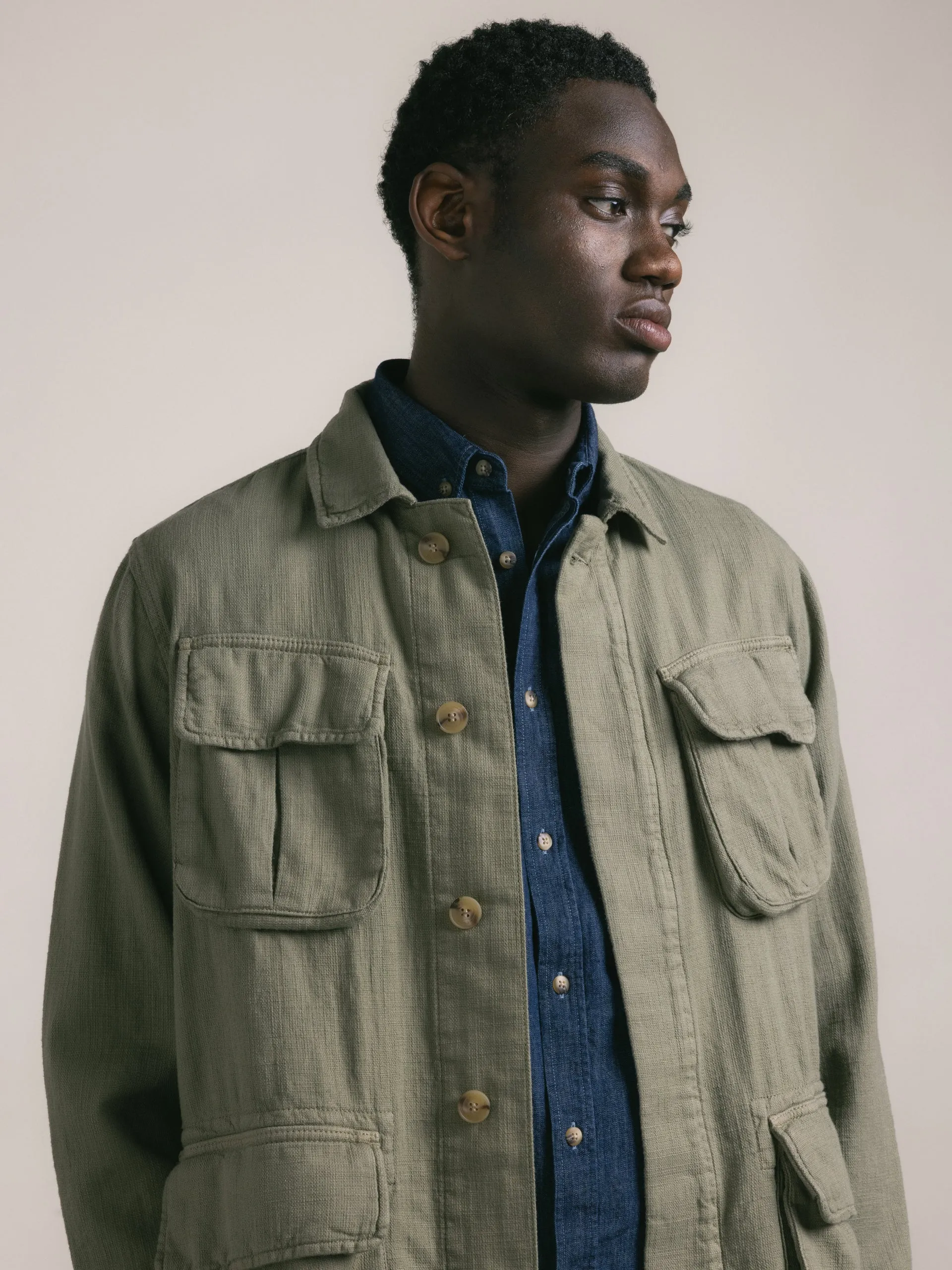 Tyndrum Field Jacket in Military Slub Cotton sold by Kestin product image thumbnail 3