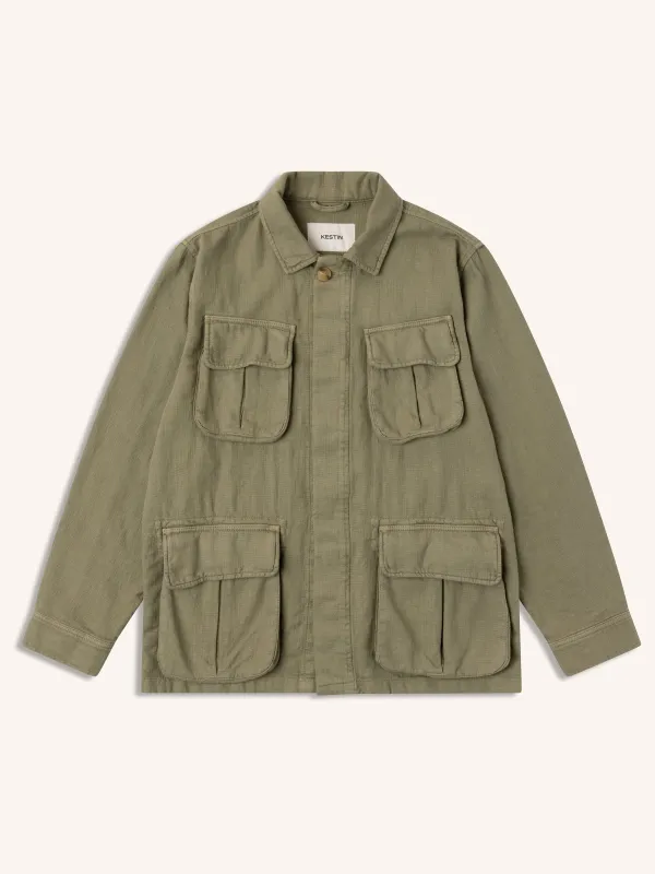 Tyndrum Field Jacket in Military Slub Cotton made by Kestin