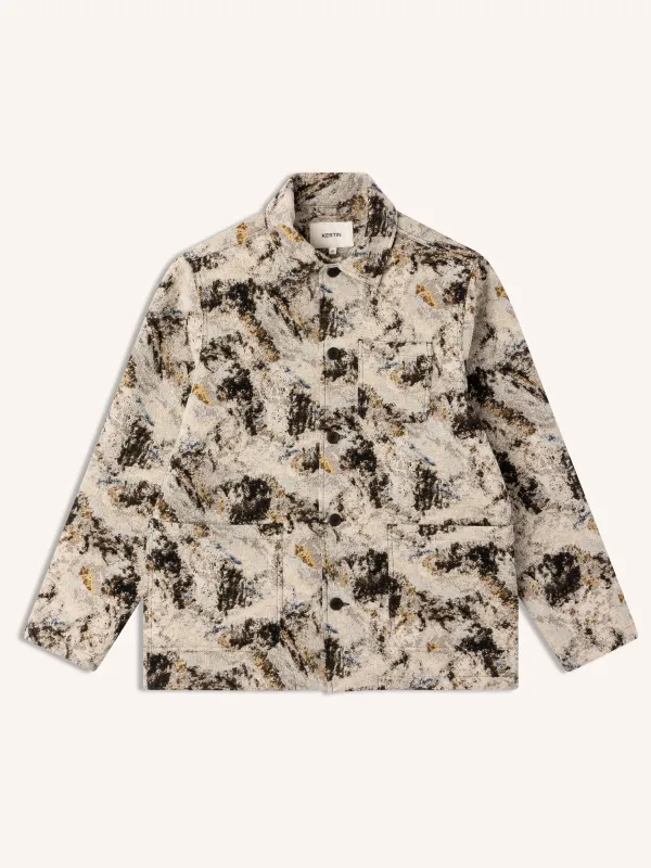 Ormiston Jacket in Brown Camo Jacquard made by Kestin