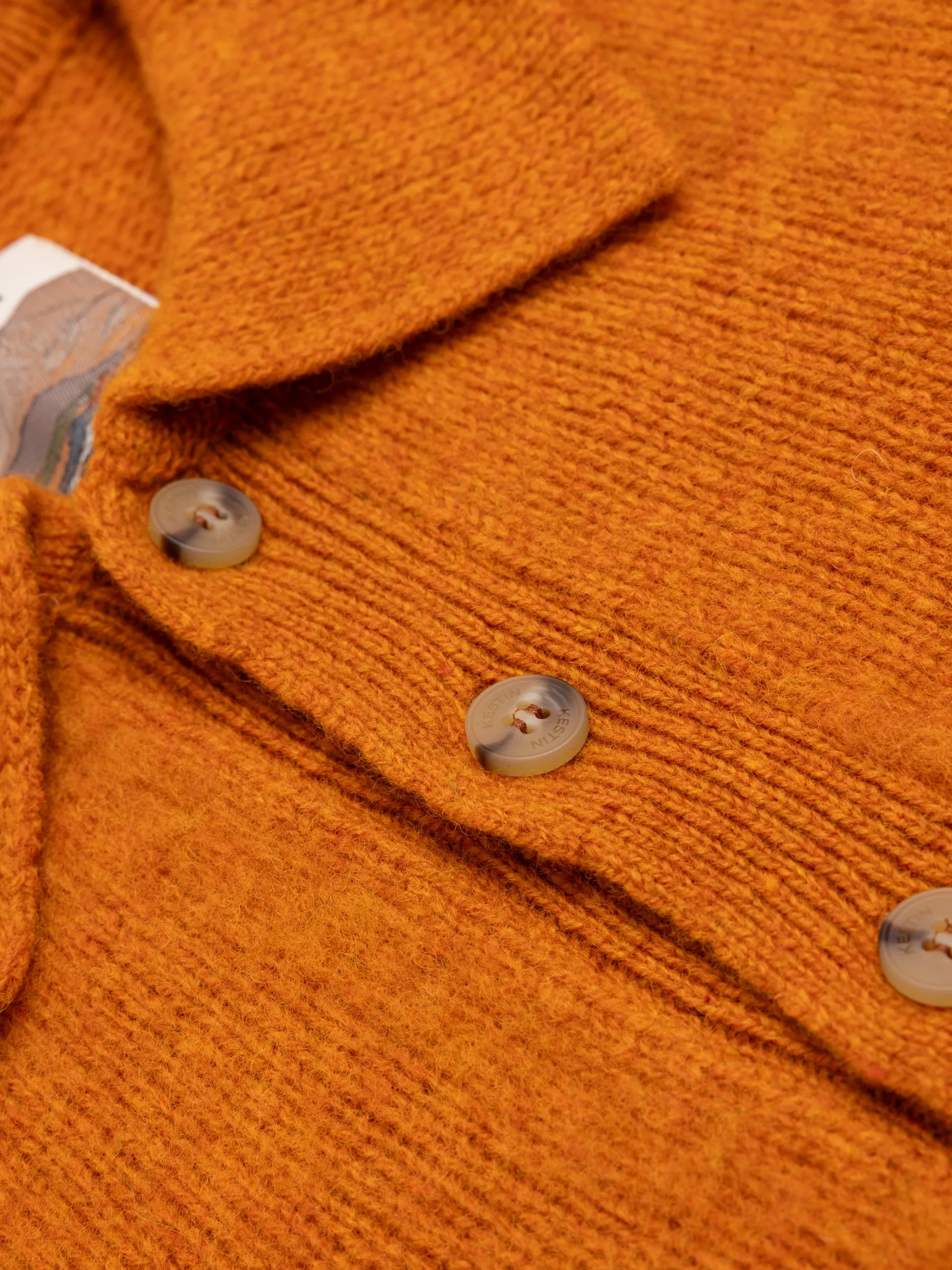 Lewis Brushed Shetland Polo in Bright Orange Lambswool sold by Kestin product image thumbnail 3