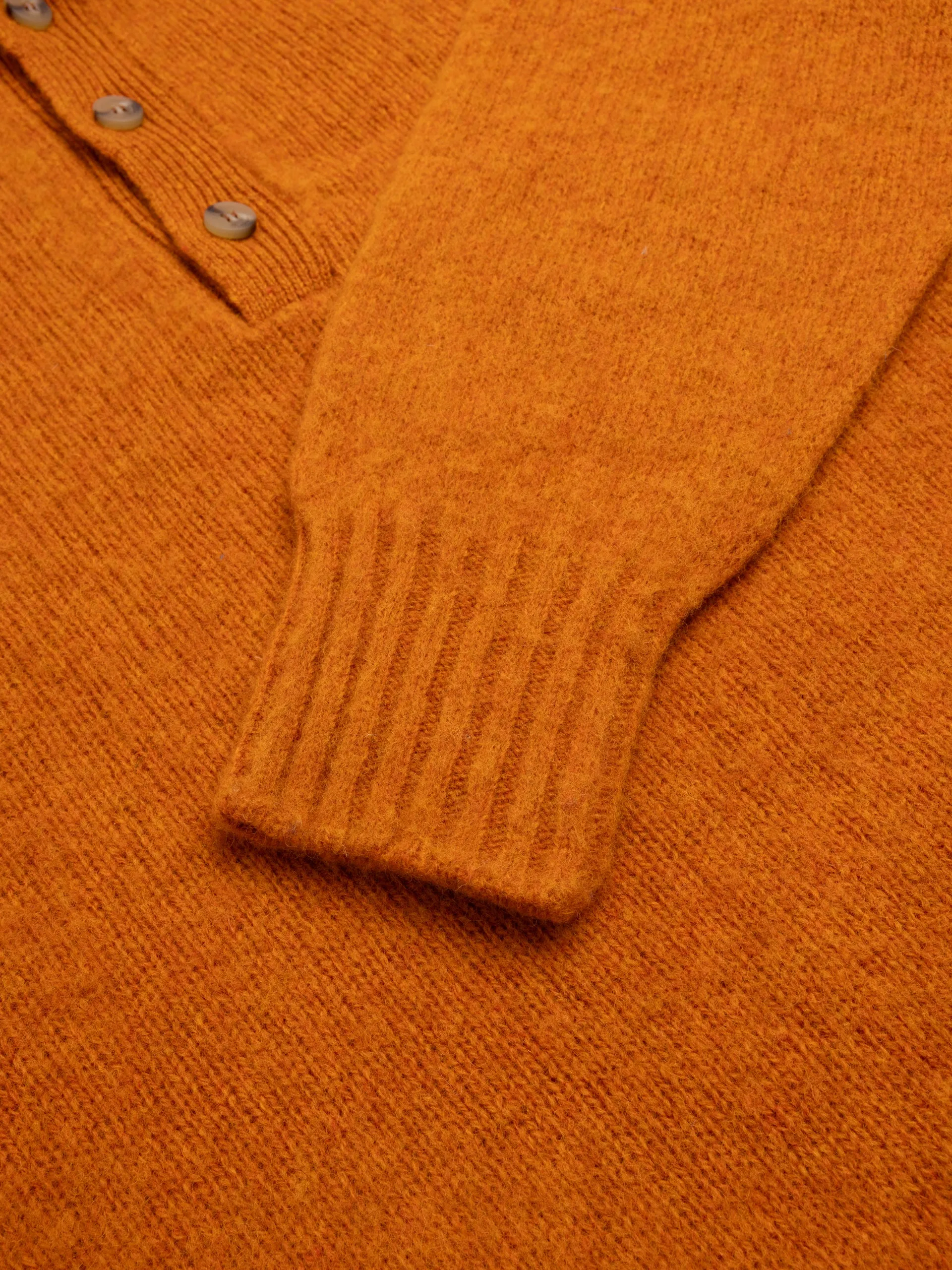 Lewis Brushed Shetland Polo in Bright Orange Lambswool sold by Kestin product image thumbnail 4