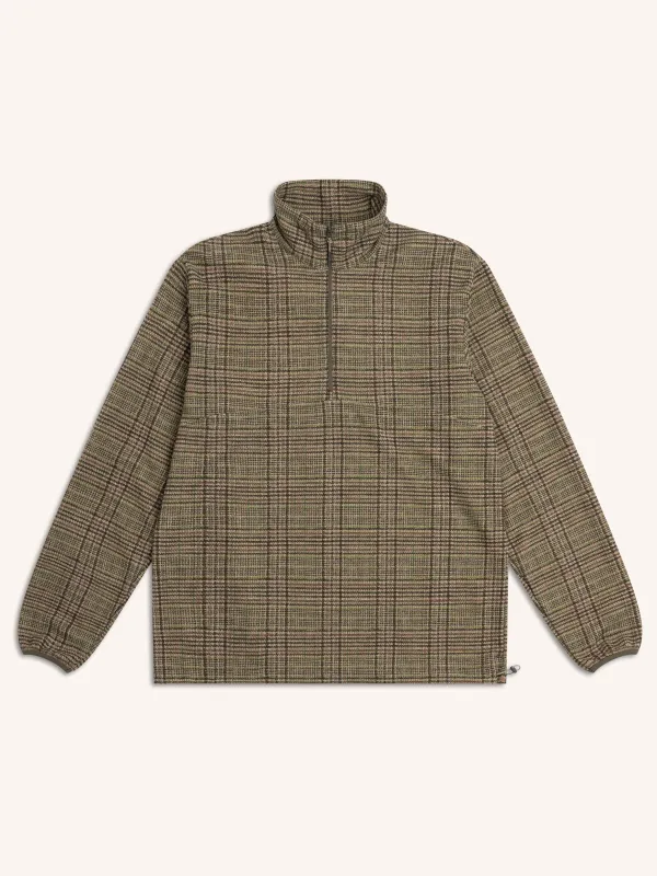 Aberfeldy Windbreaker in Green / Brown Multi Check Jersey made by Kestin
