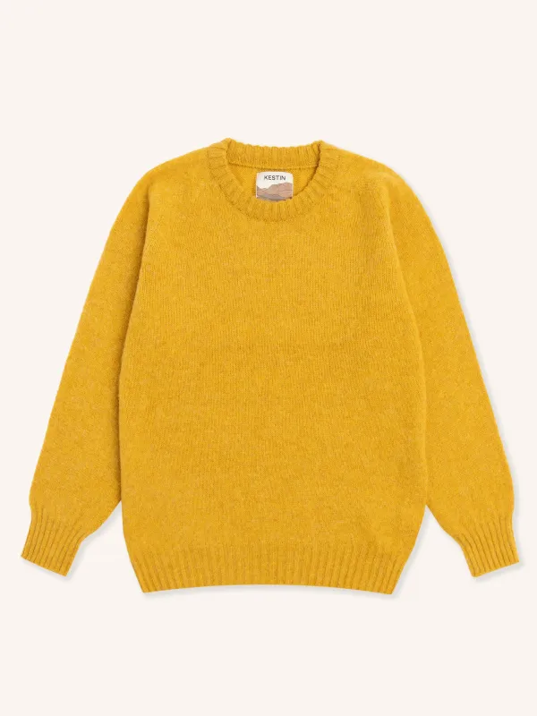 Brushed Shetland Crew in Nugget Lambswool made by Kestin