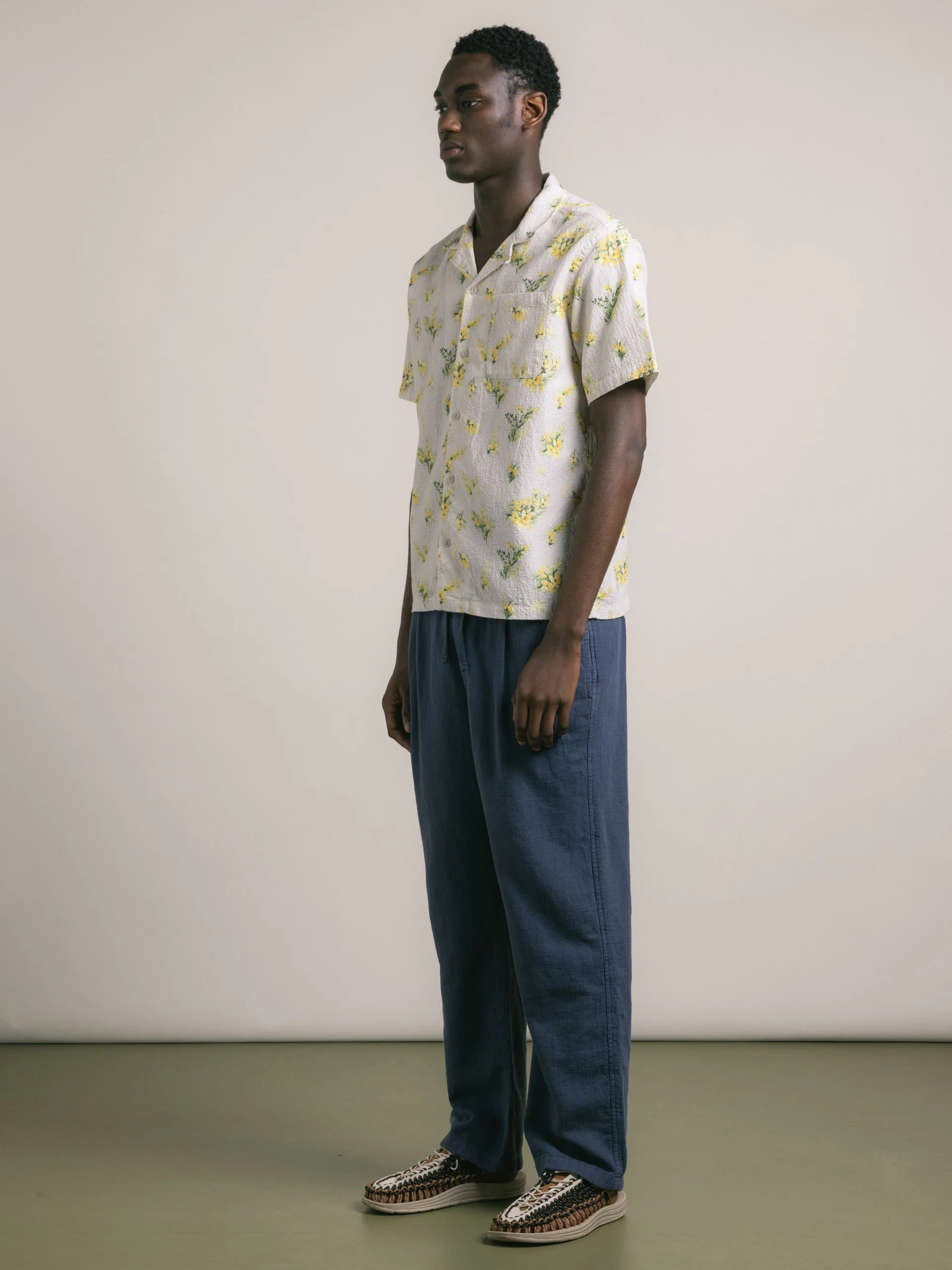 Doune Pant in Navy Slub Cotton sold by Kestin product image thumbnail 3