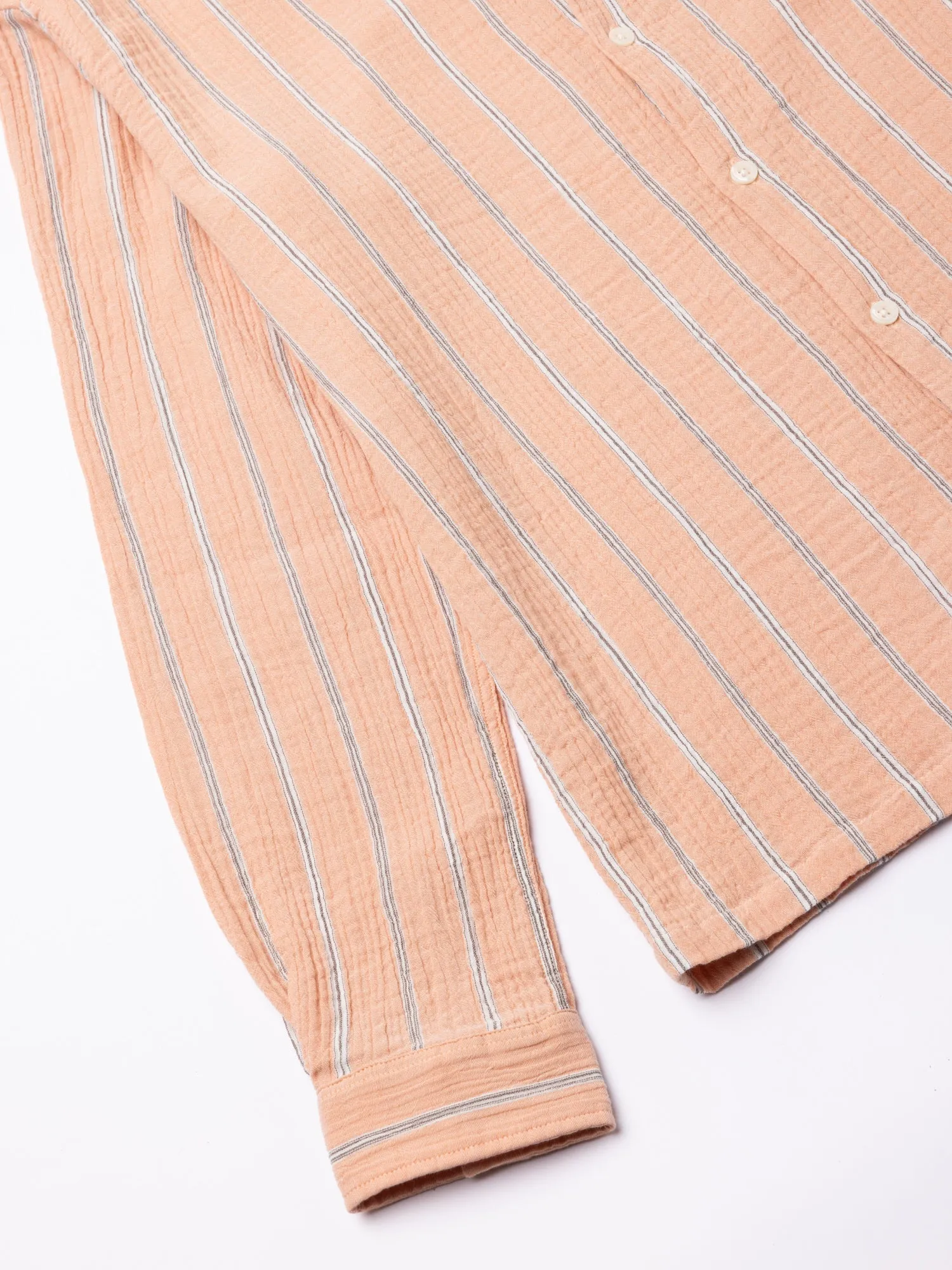 Tain Shirt in Washed Coral Double Weave Seersucker sold by Kestin product image thumbnail 4