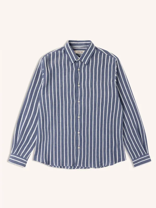 Dirleton Shirt in Denim Stripe made by Kestin