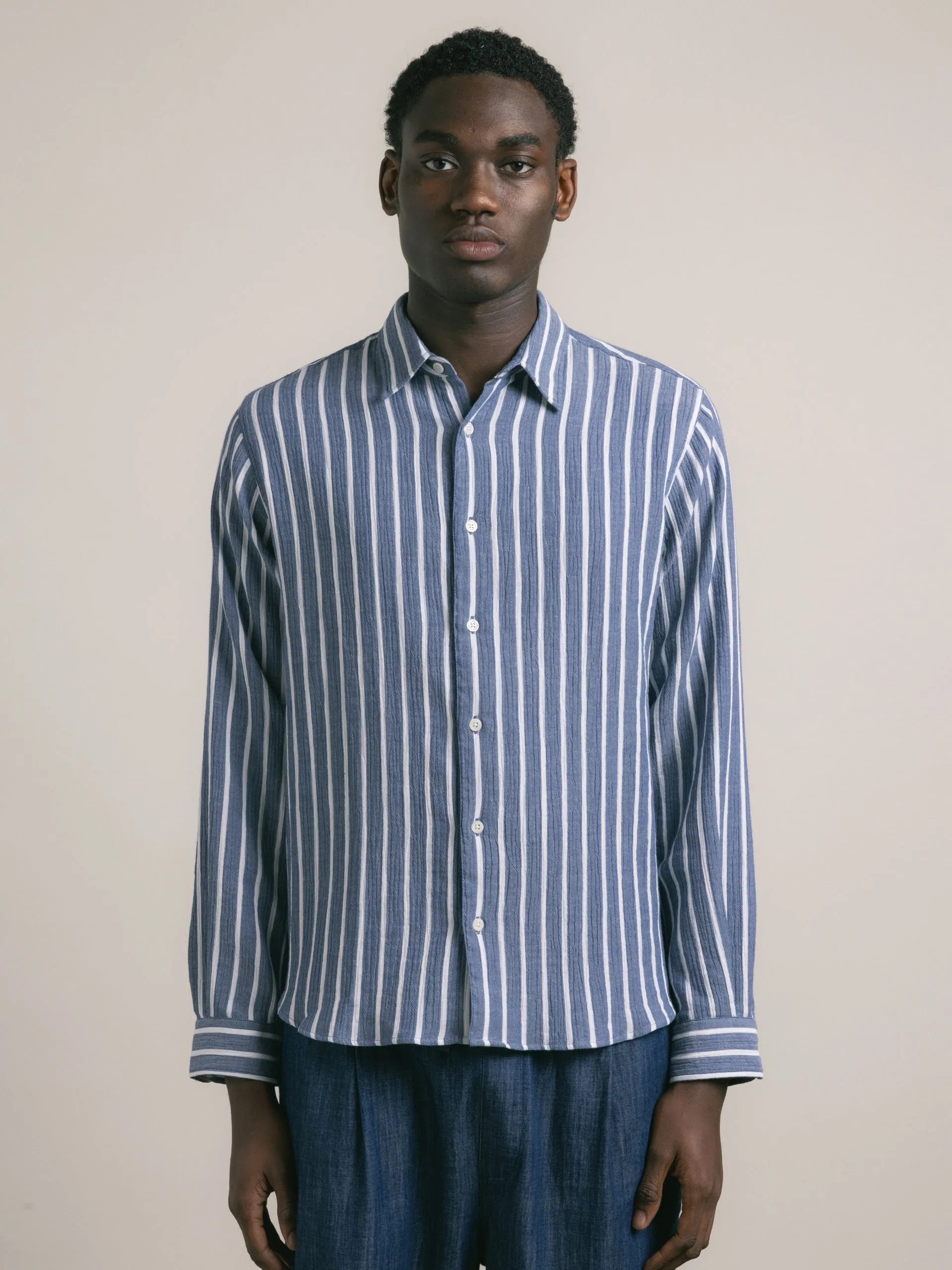 Dirleton Shirt in Denim Stripe sold by Kestin product image thumbnail 4