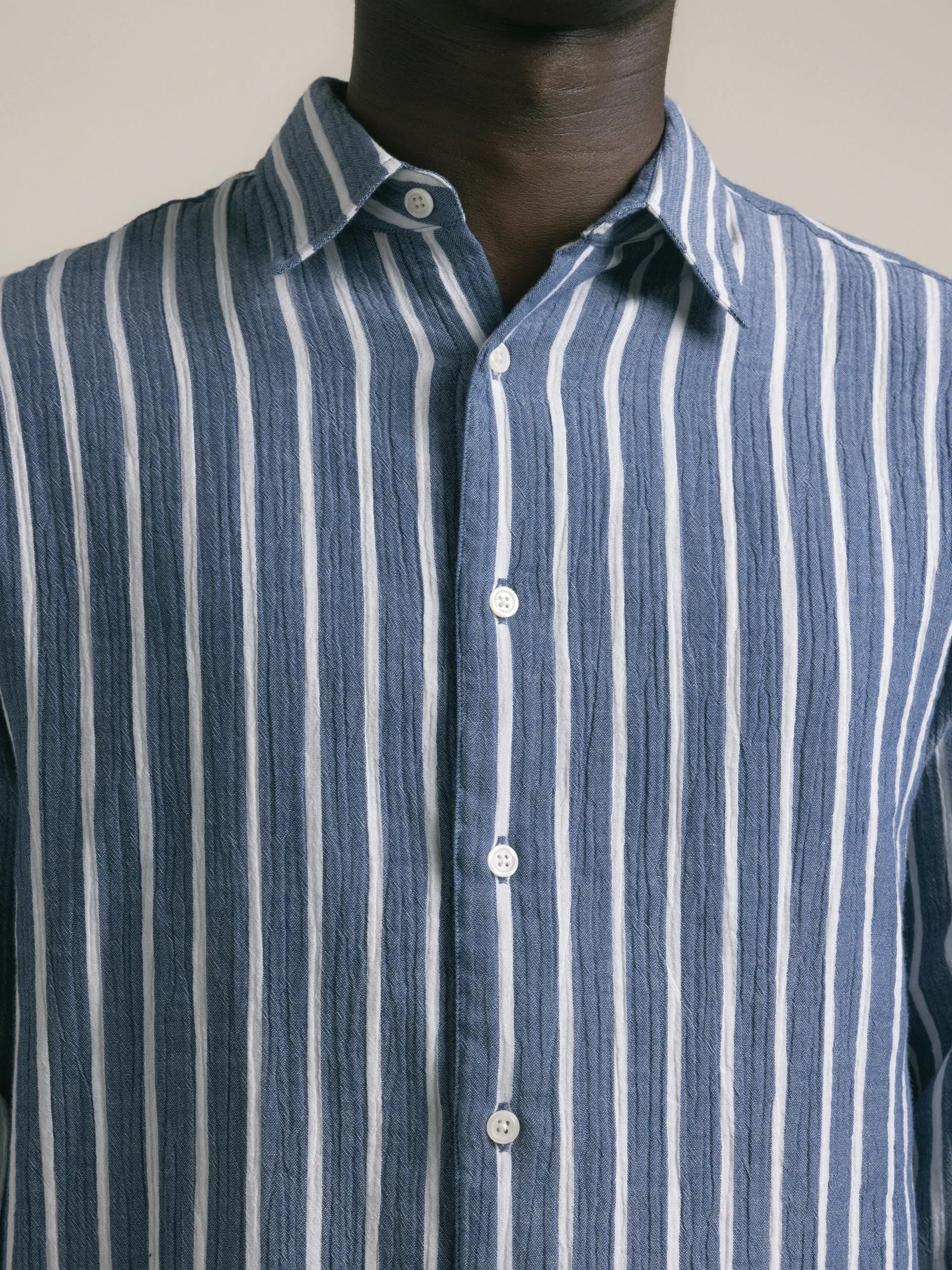 Dirleton Shirt in Denim Stripe sold by Kestin product image thumbnail 5