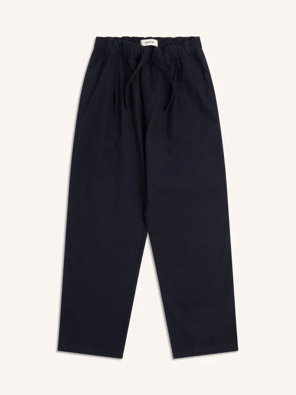 Doune Pant in Navy Check Organic Cotton made by Kestin
