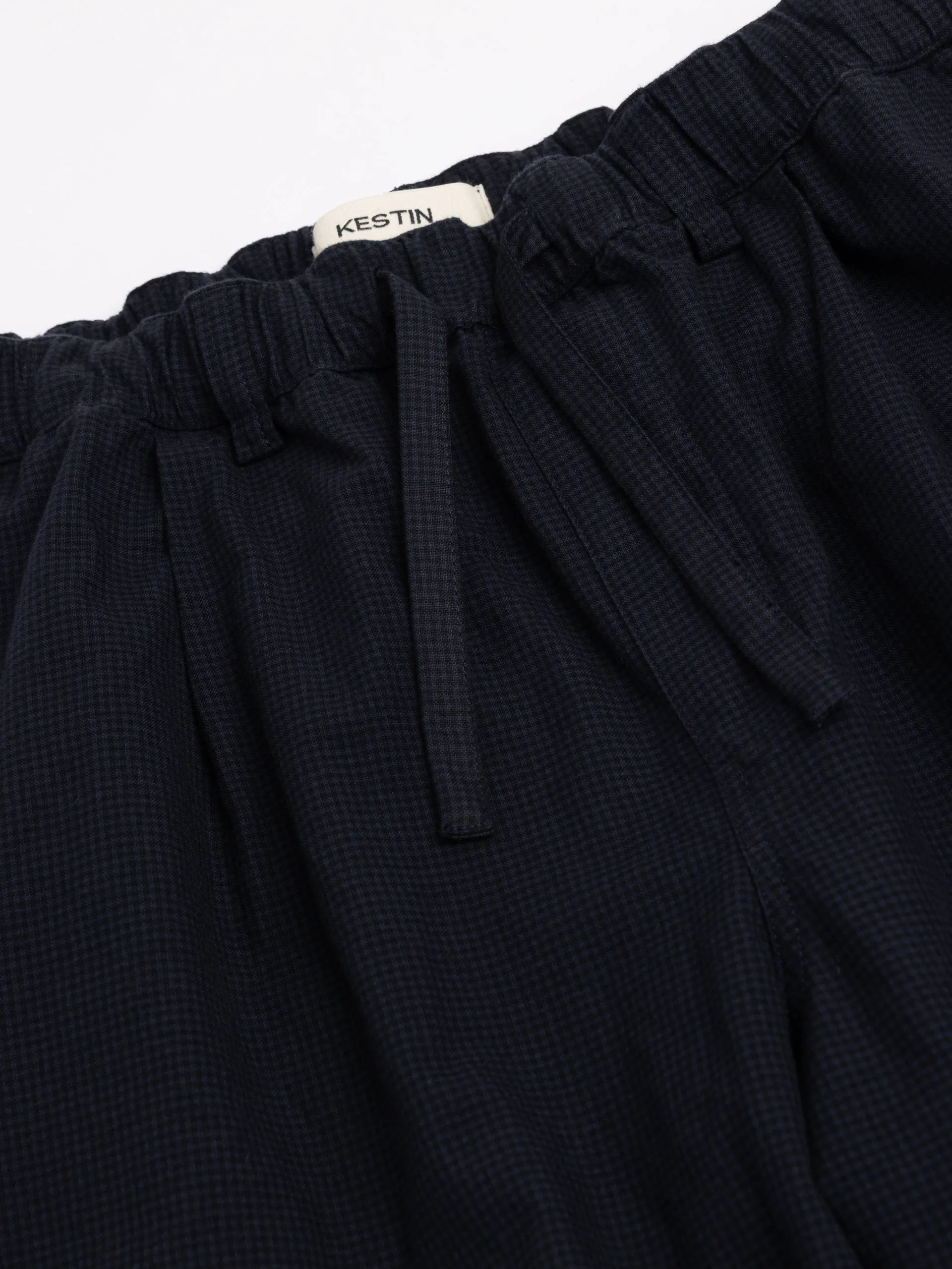 Doune Pant in Navy Check Organic Cotton sold by Kestin product image thumbnail 3