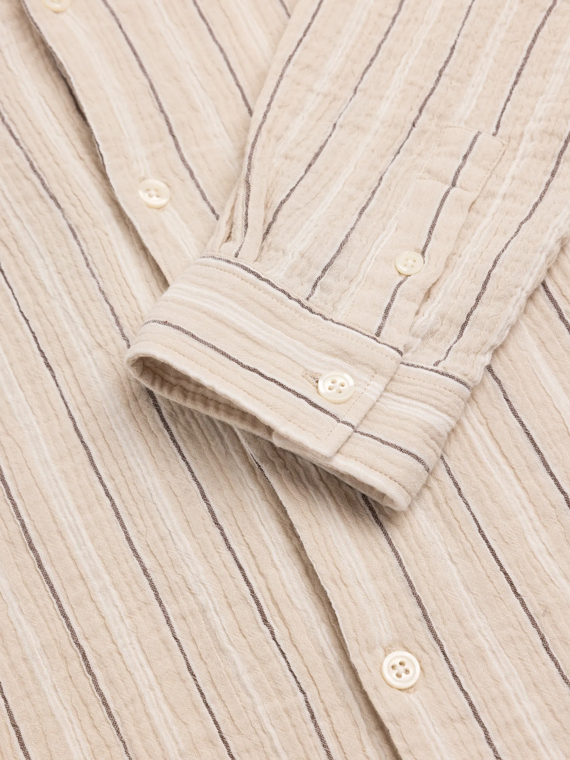 Tain Shirt in Stone Double Weave Seersucker sold by Kestin product image thumbnail 4