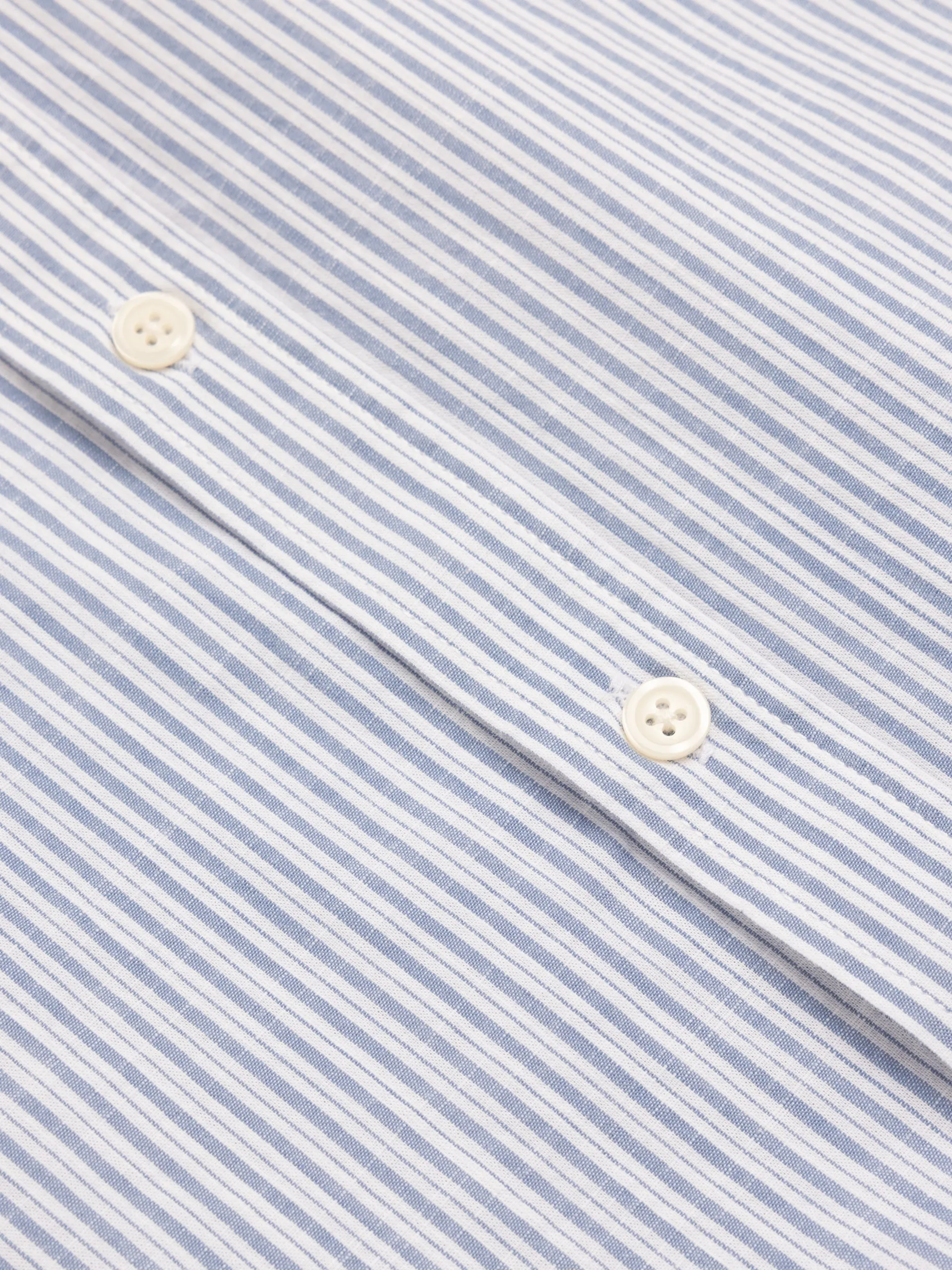 Raeburn Button Down Shirt in Blue Stripe Slub Organic Cotton sold by Kestin product image thumbnail 3