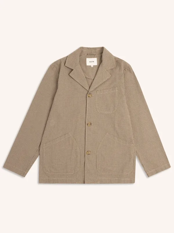 Stac Blazer in Olive Check Organic Cotton made by Kestin