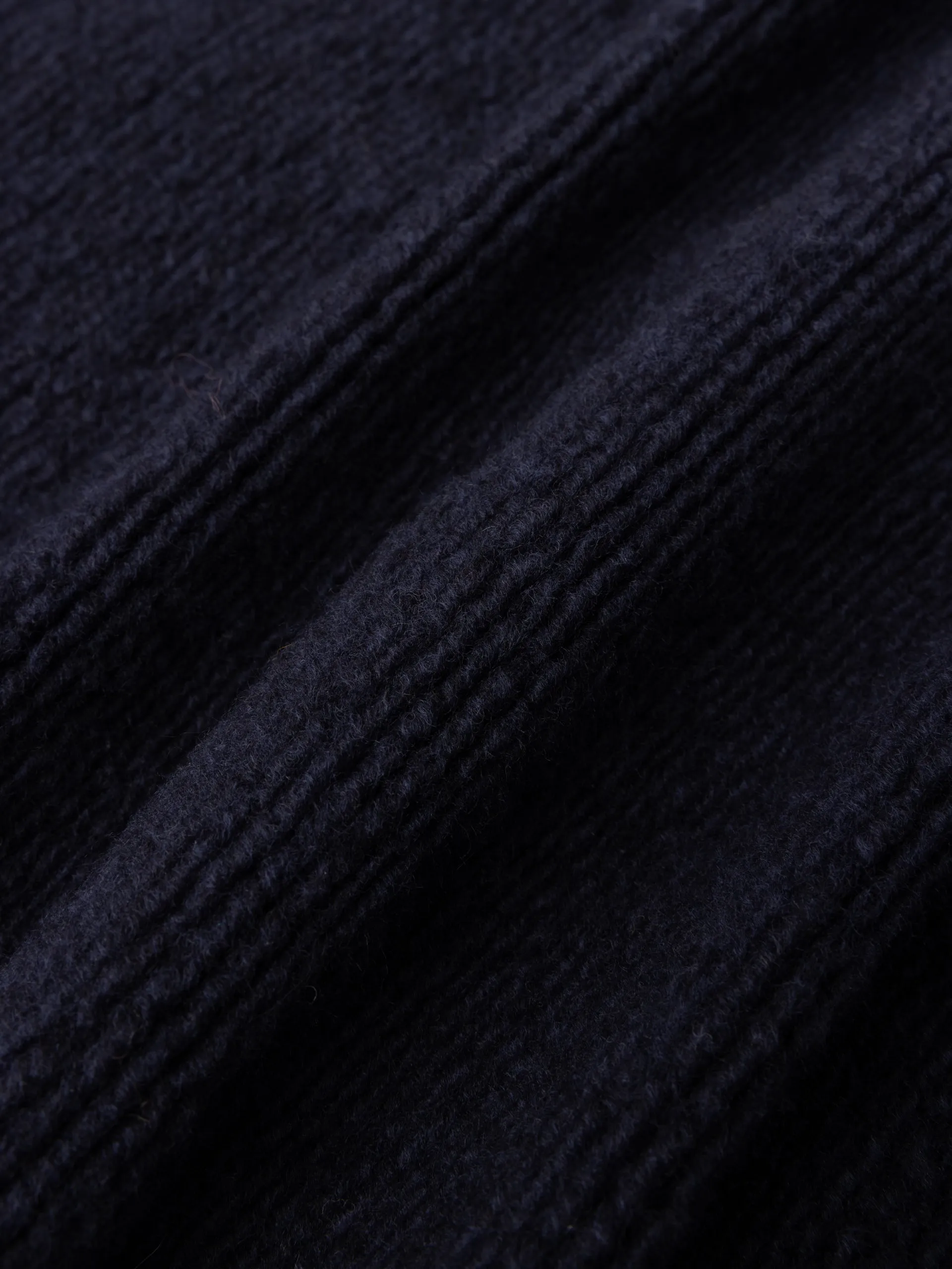 Lanark Zip Fleece in Navy Ribbed Wool Blend sold by Kestin product image thumbnail 2