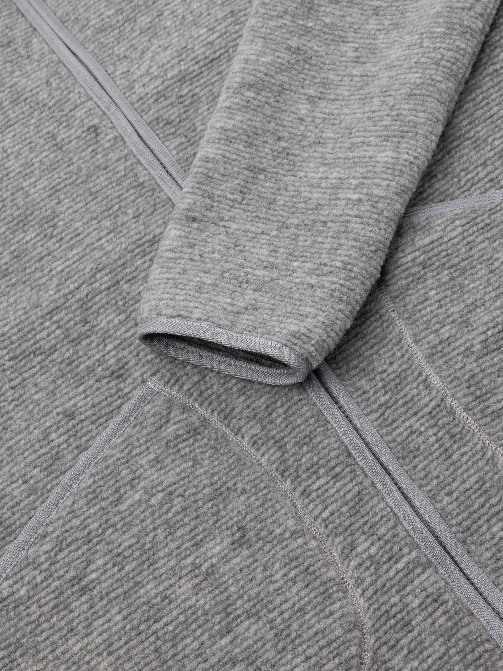 Lanark Zip Fleece in Grey Ribbed Wool Blend sold by Kestin product image thumbnail 4