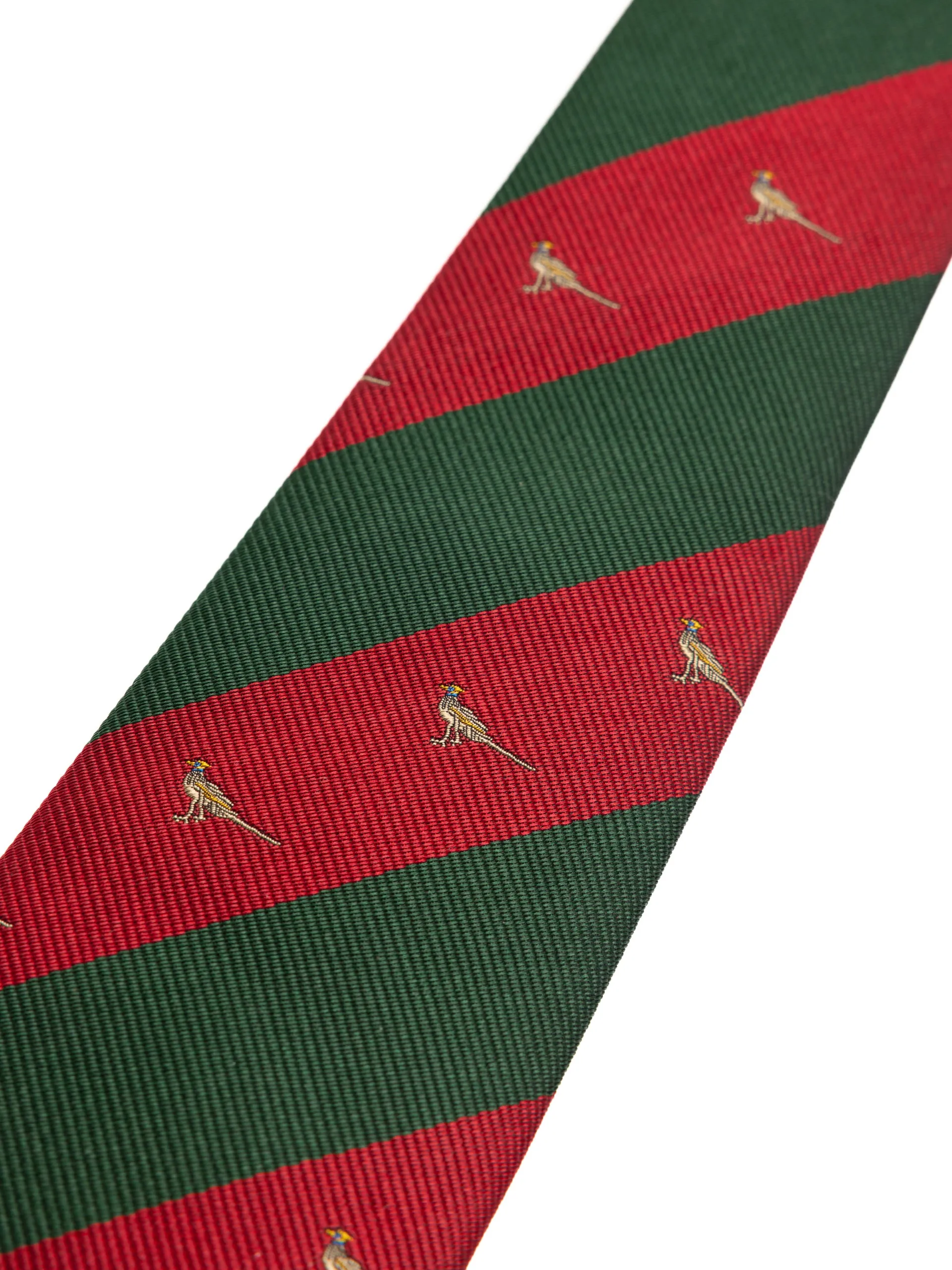 Silk Tie in Green / Red Stripe sold by Kestin product image thumbnail 3