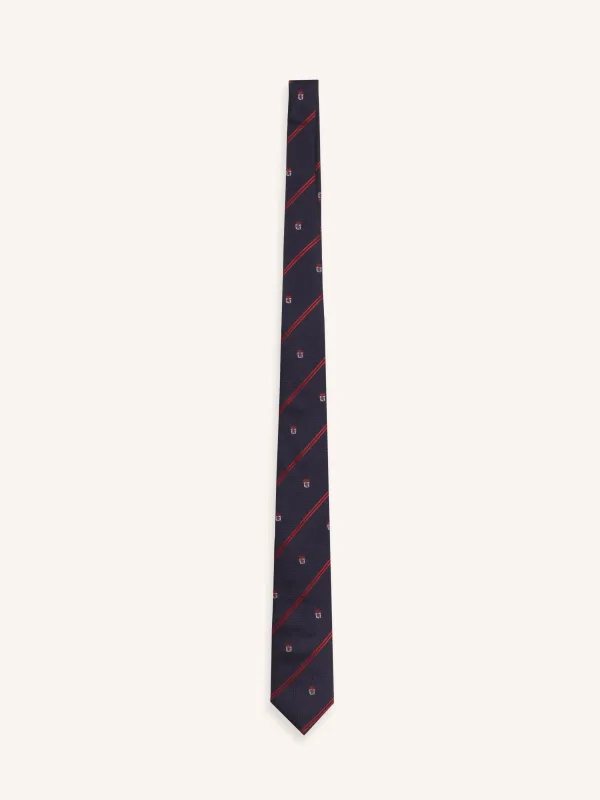 Silk Tie in Crest / Stripe made by Kestin