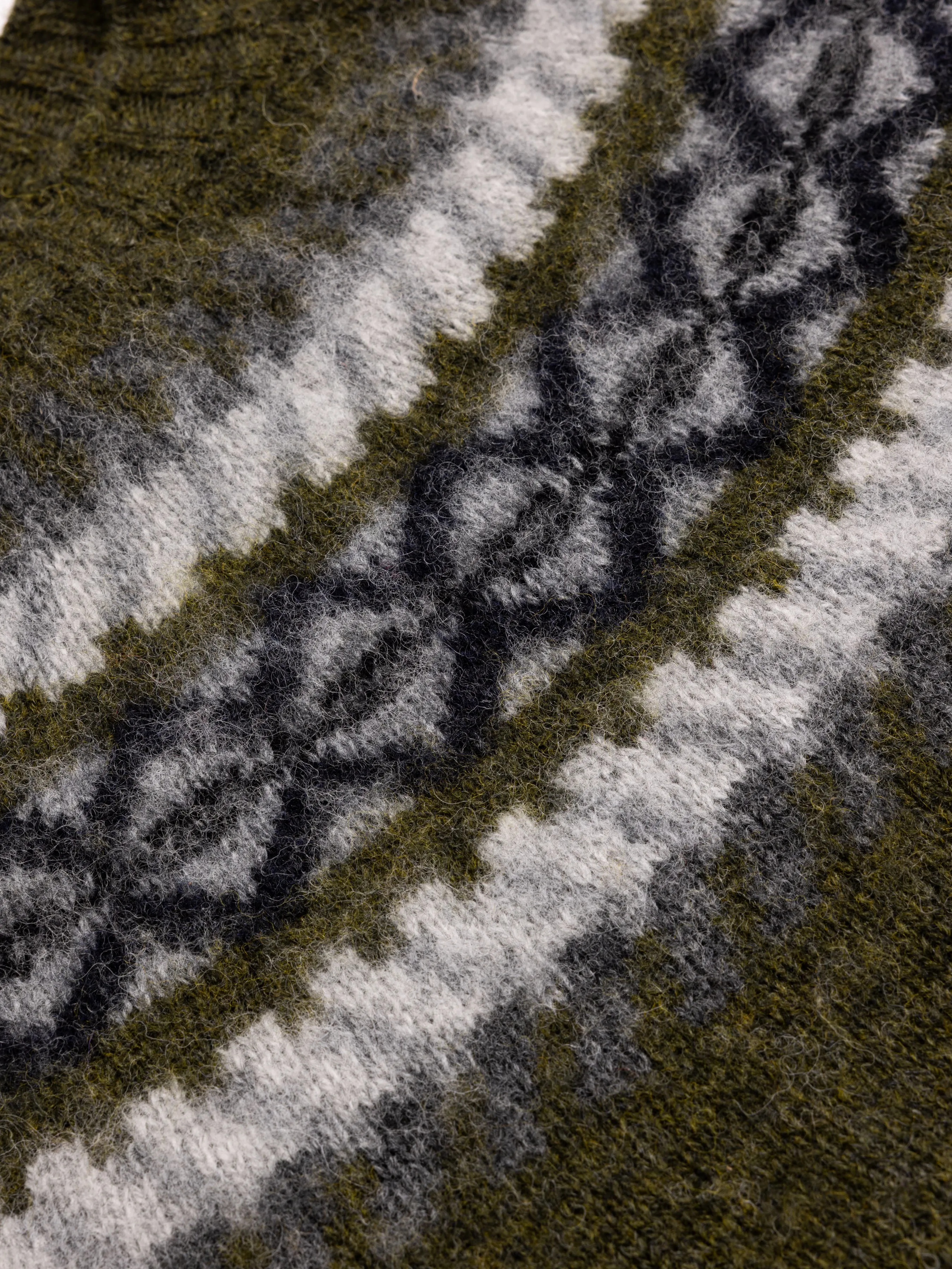Yoke Fair Isle Crew in Olive Brushed Pure Wool sold by Kestin product image thumbnail 3